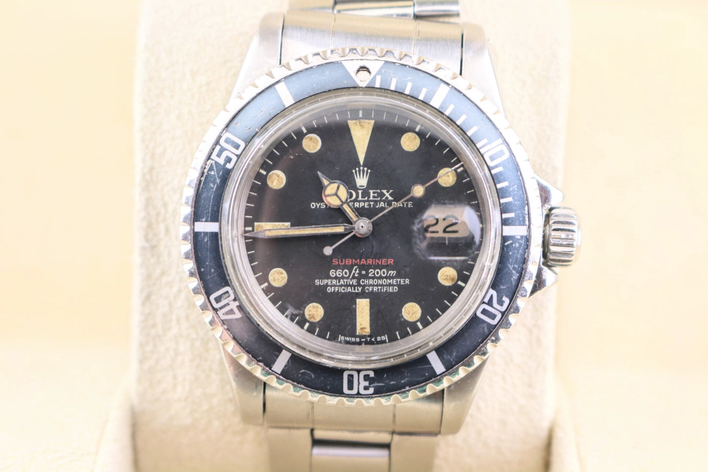 1972 Rolex Submariner 1680 Red Black Dial SS Oyster No Papers 40mm