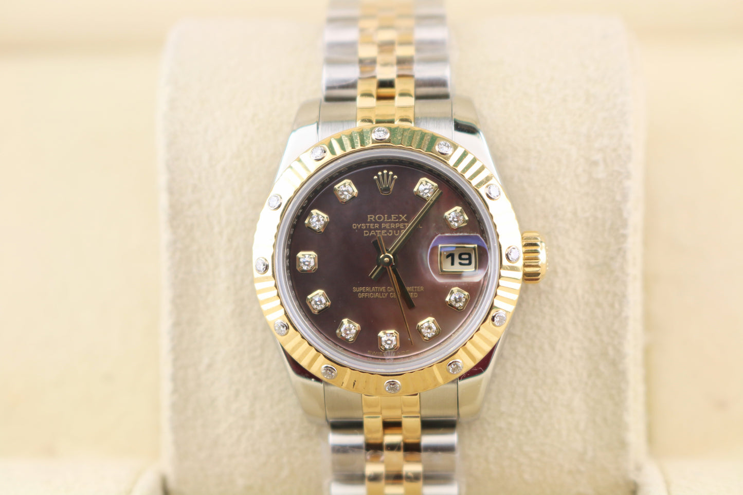 2008 Rolex Ladies Datejust 179313 Tahitian MOP Diamond DIal TT Jubilee 26mm