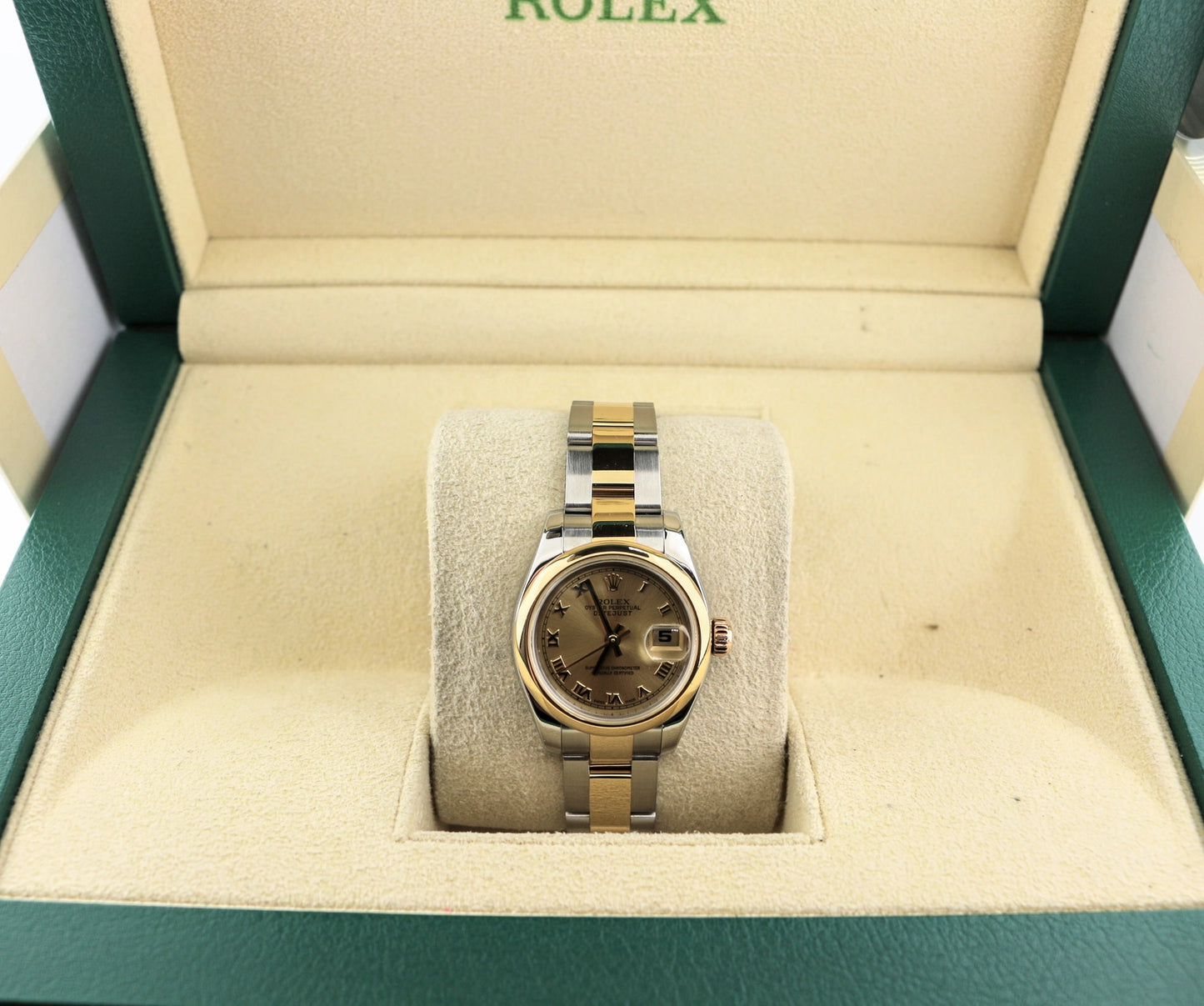 2006 Rolex Ladies Datejust 179163 Champagne Roman Dial TT Oyster No Papers 26mm