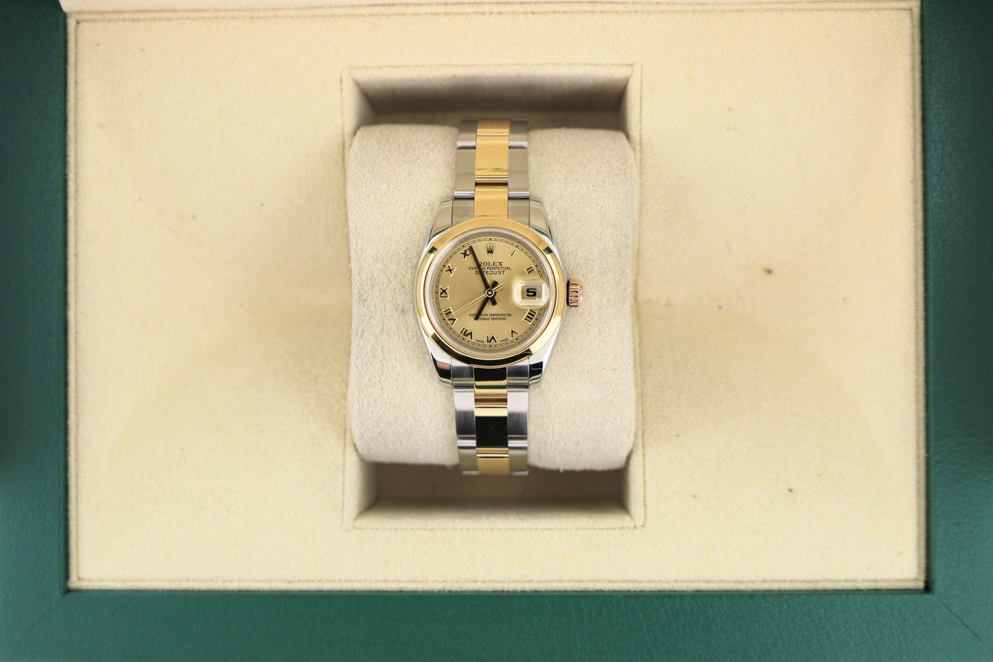 2006 Rolex Ladies Datejust 179163 Champagne Roman Dial TT Oyster No Papers 26mm