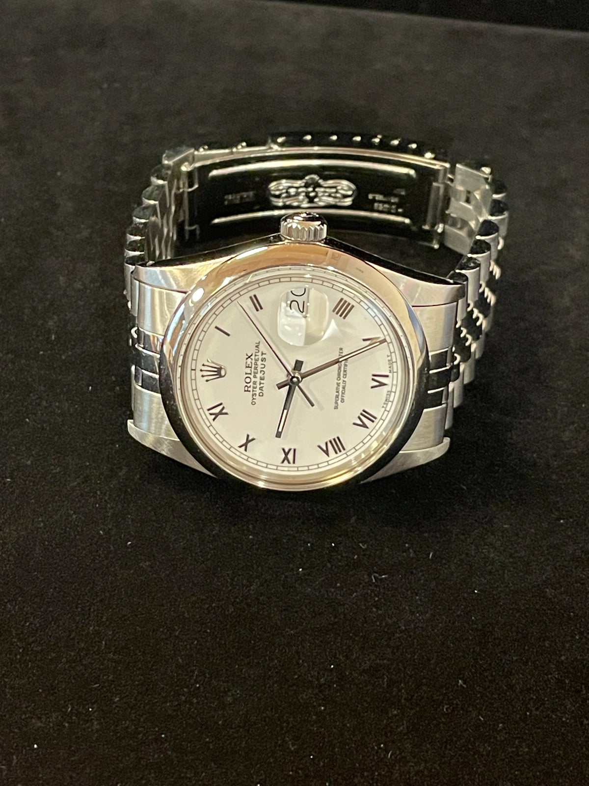 1985 Rolex Datejust 16014 White Roman Dial SS Jubilee No Papers 36mm