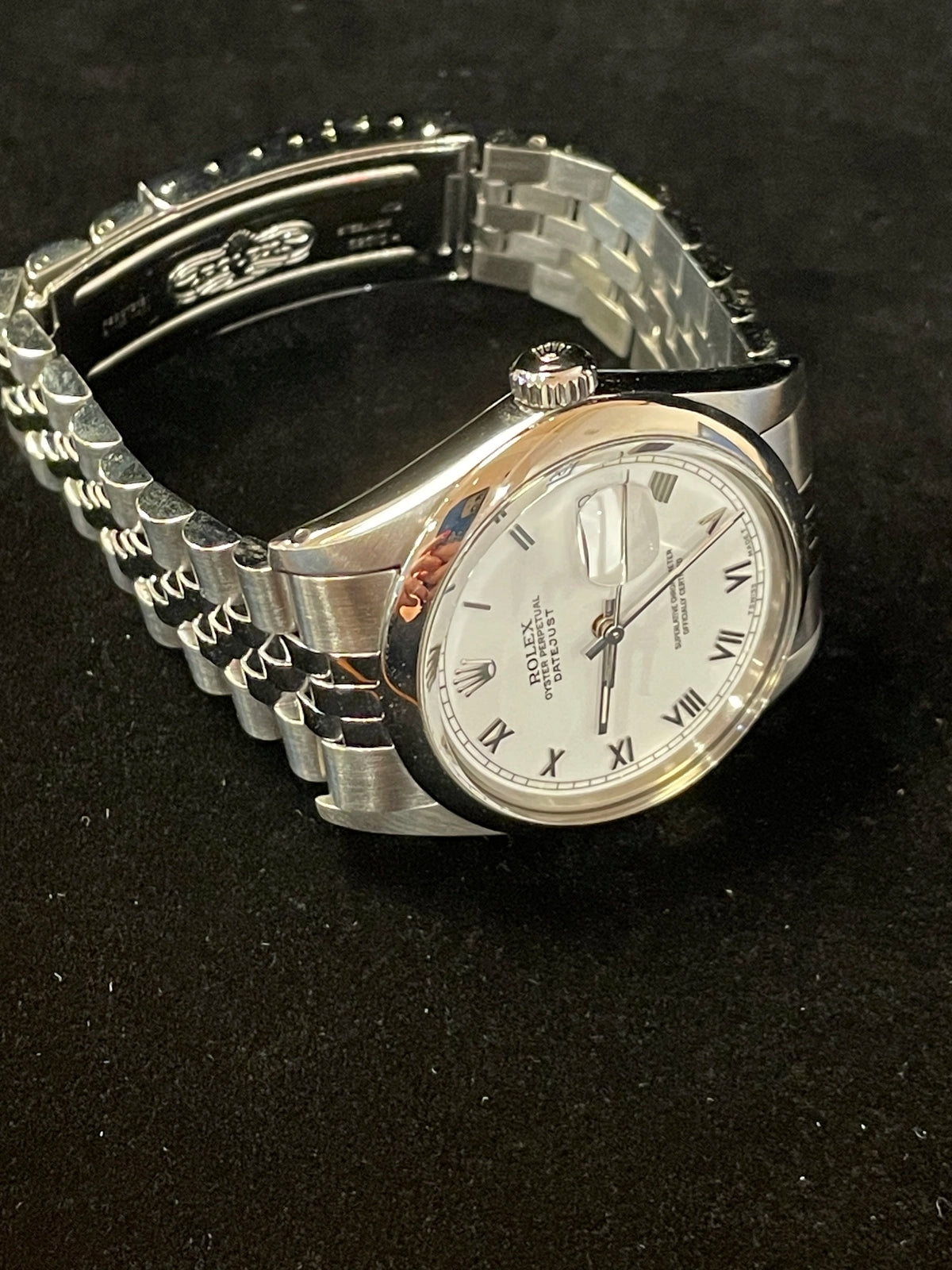 1985 Rolex Datejust 16014 White Roman Dial SS Jubilee No Papers 36mm