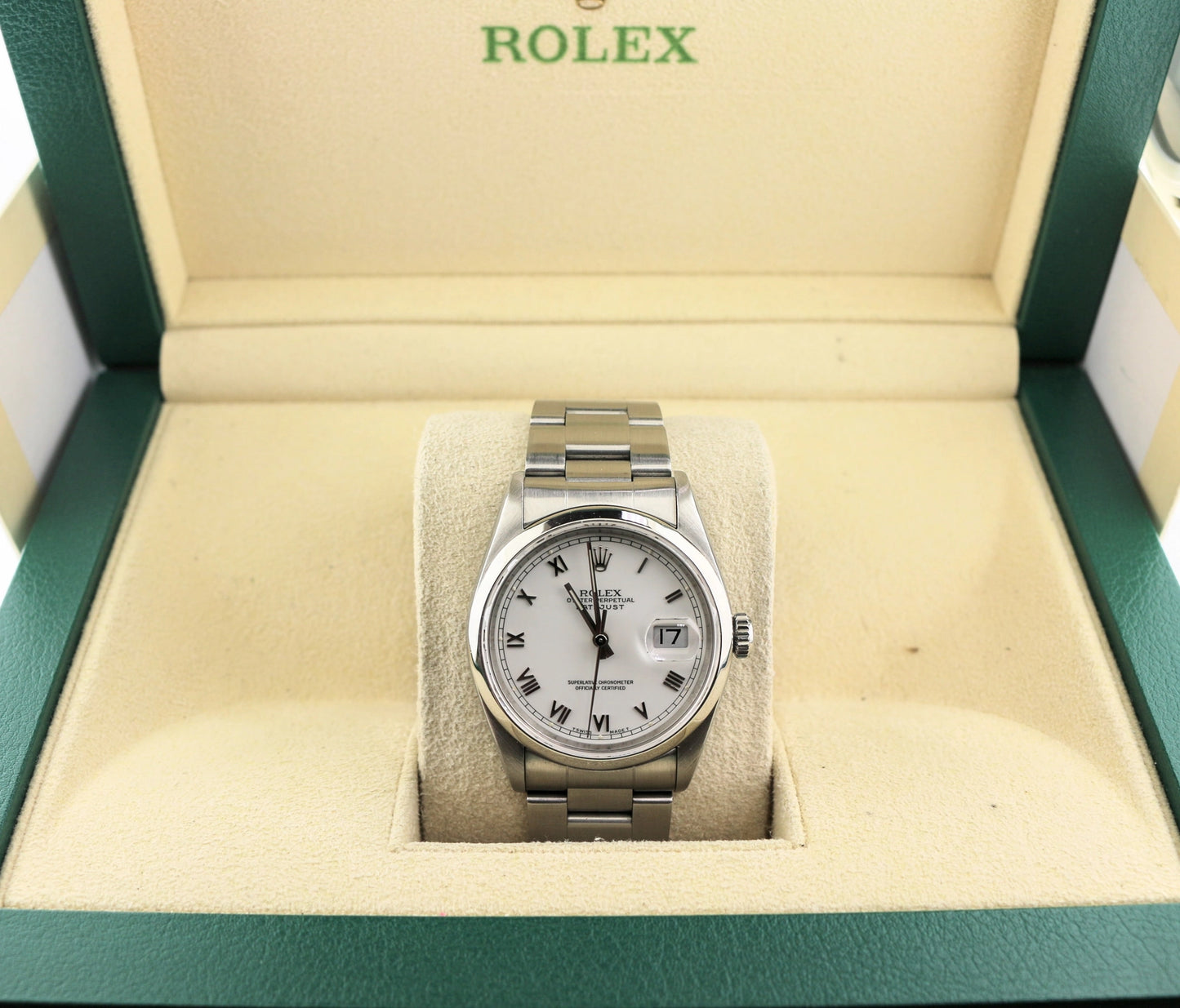 1993 Rolex Datejust 16200 White Roman Dial SS Oyster No Papers 36mm