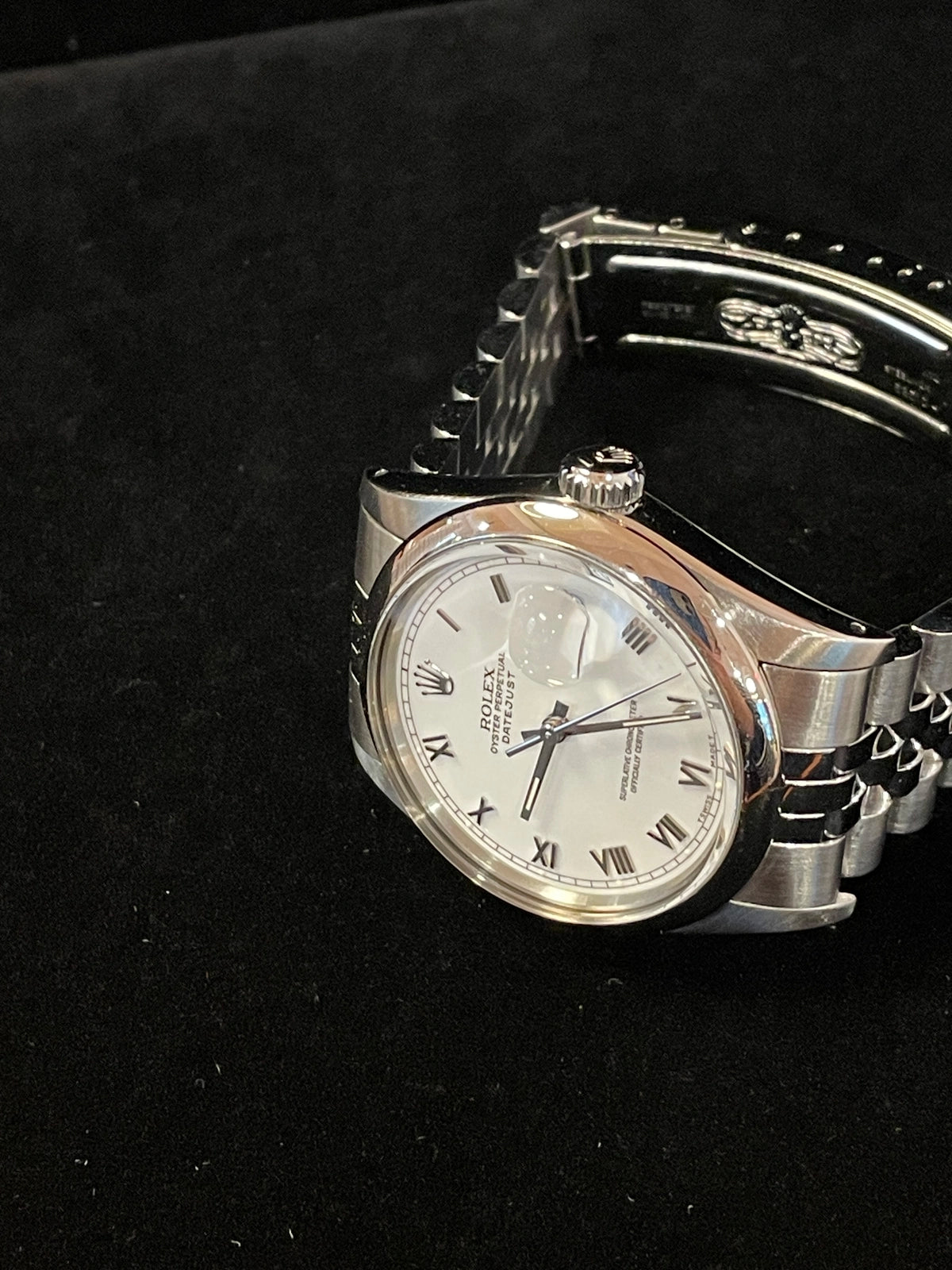1985 Rolex Datejust 16014 White Roman Dial SS Jubilee No Papers 36mm