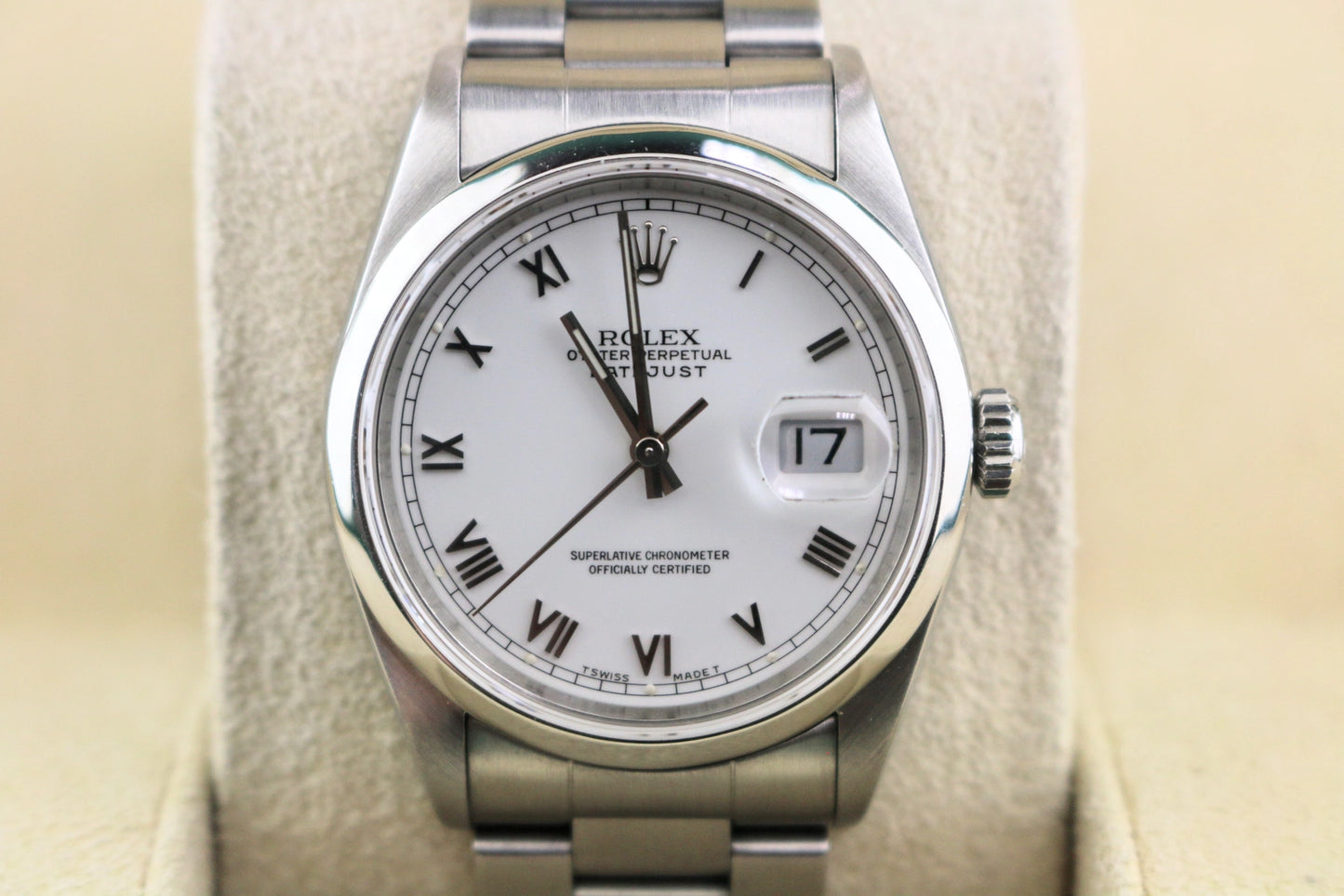 1993 Rolex Datejust 16200 White Roman Dial SS Oyster No Papers 36mm