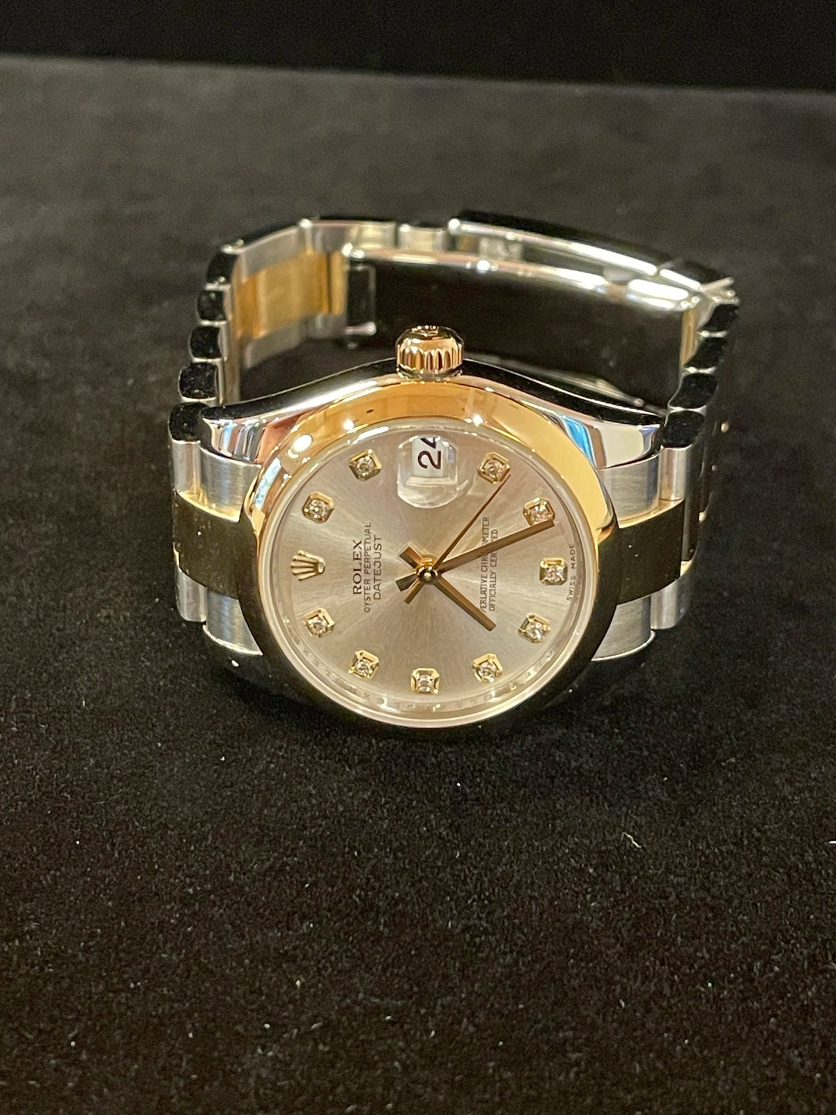 2007 Rolex Datejust Midsize 178243 Silver Diamond Dial TT Oyster No Papers 31mm