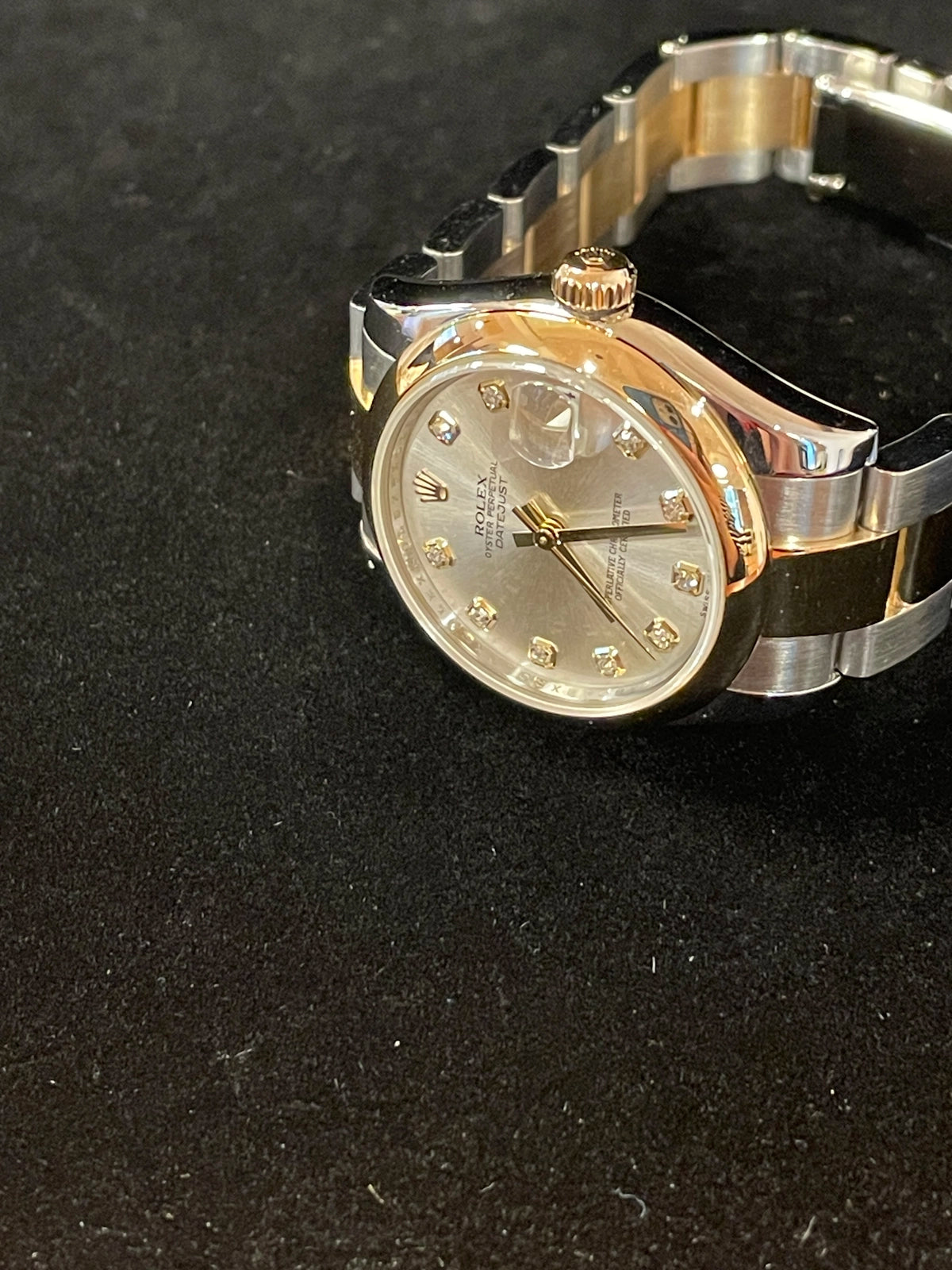 2007 Rolex Datejust Midsize 178243 Silver Diamond Dial TT Oyster No Papers 31mm
