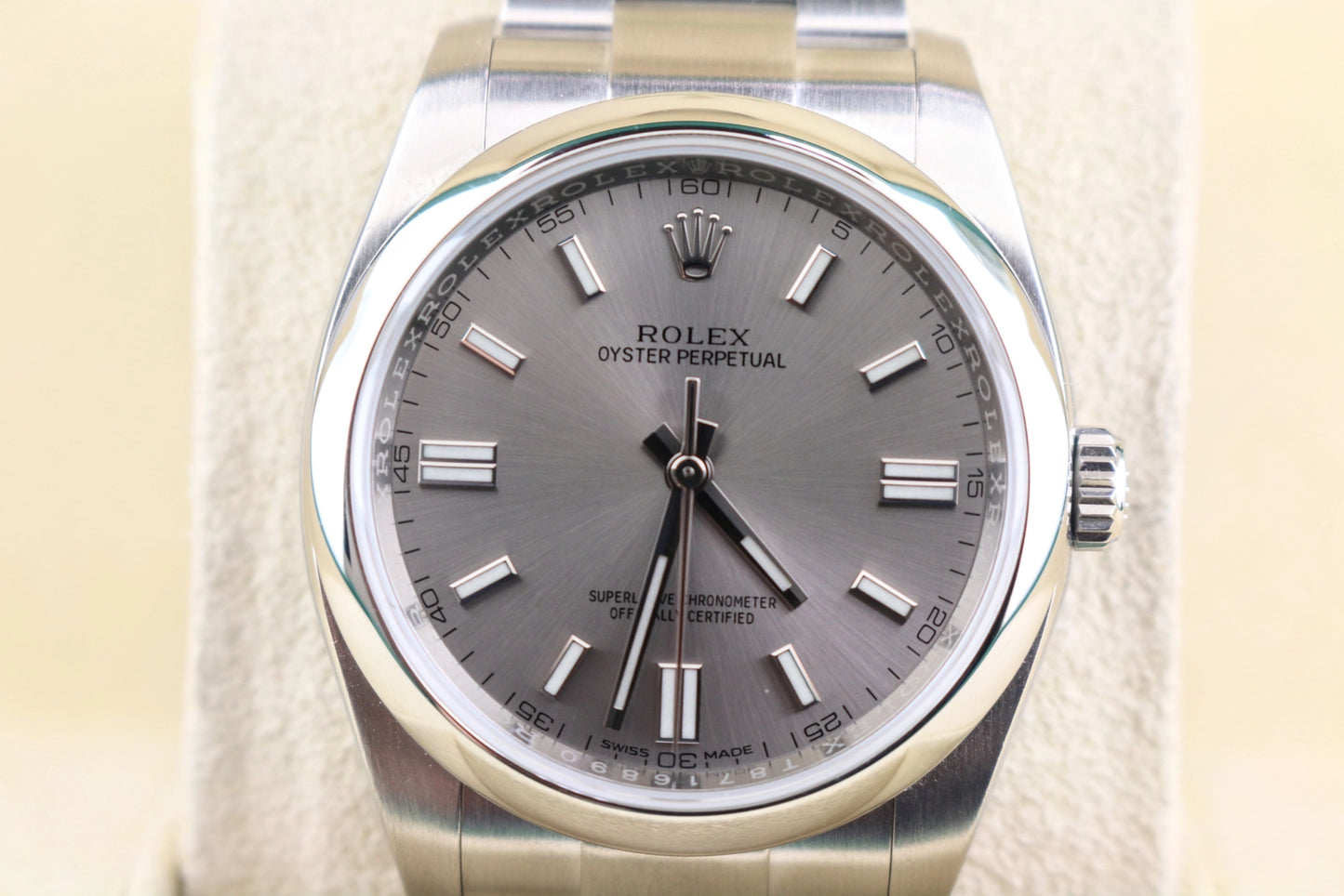2015 Rolex Oyster Perpetual 116000 Silver Dial SS Oyster With Papers 36mm