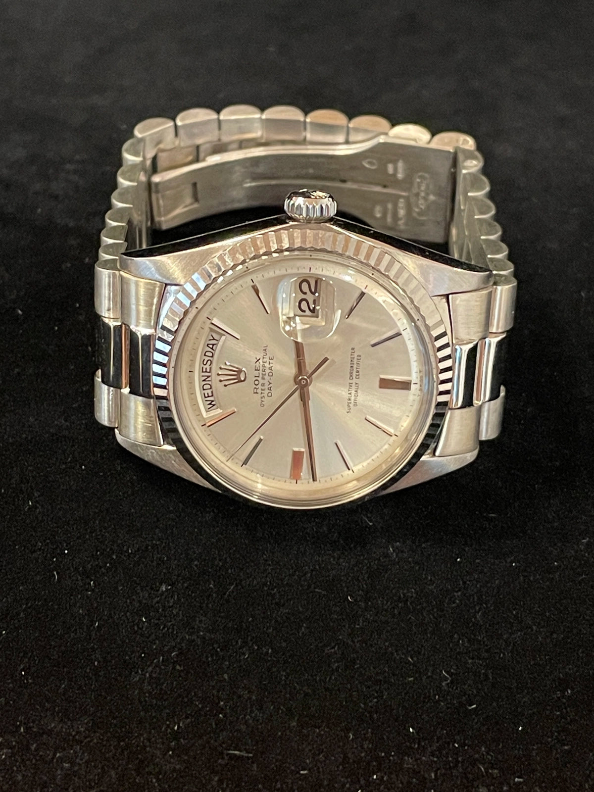 1967 Rolex Day-Date 1803 Silver Doorstop Dial White Gold President No Paper 36mm
