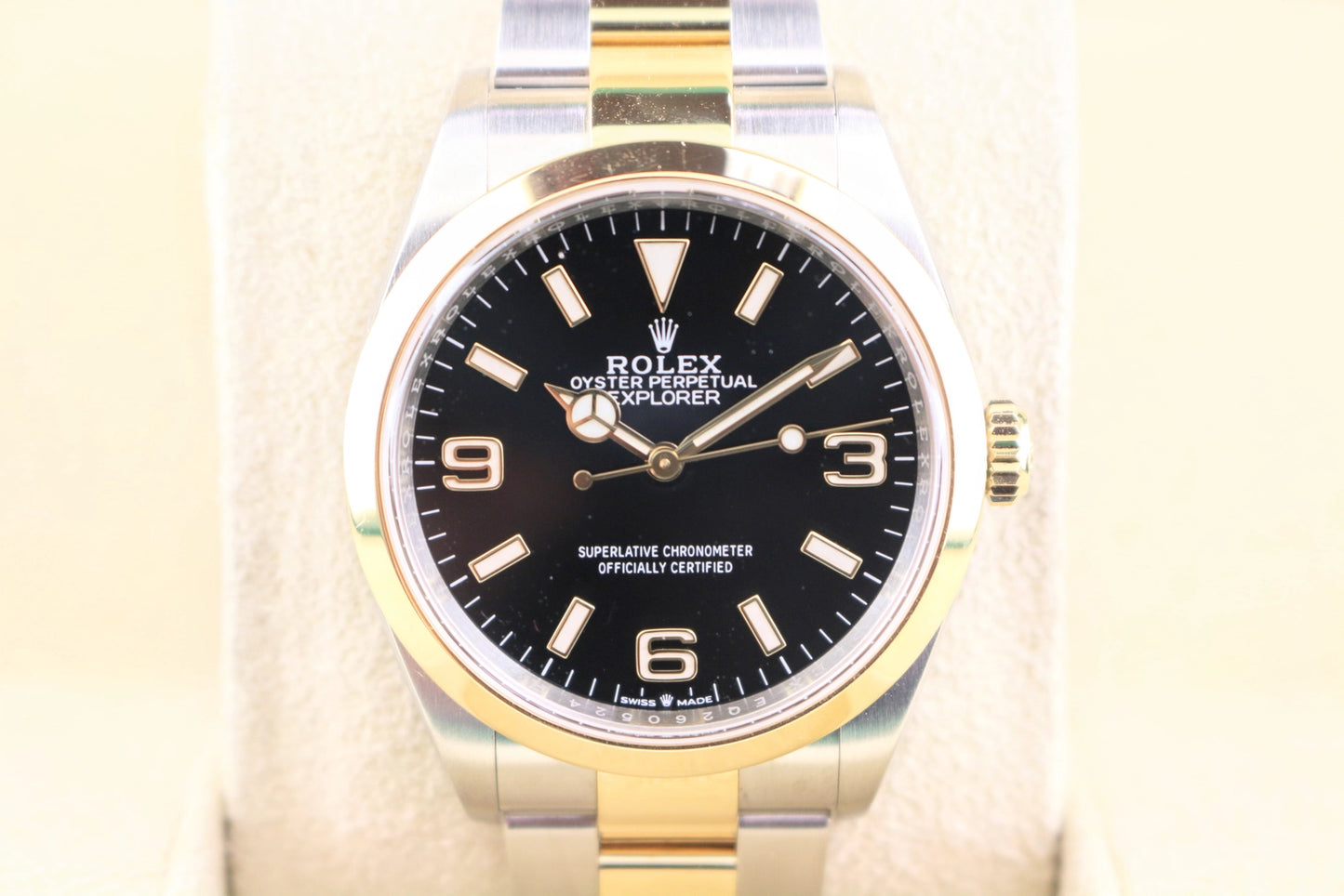 2025 Rolex Explorer 124273 Black Dial TT 18kt Oyster With Papers 36mm