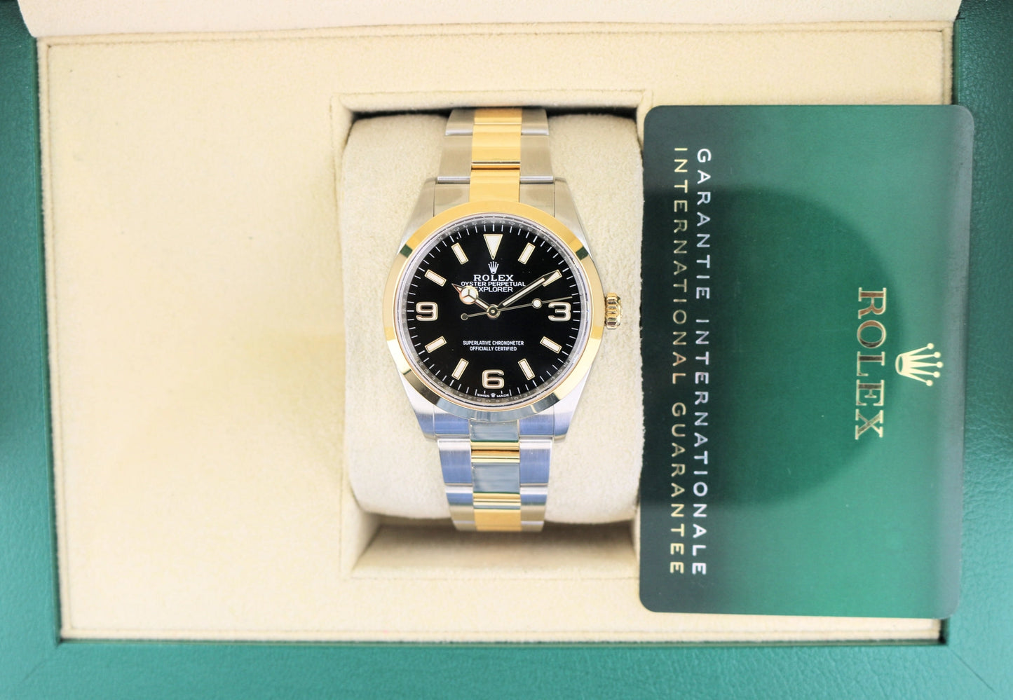 2025 Rolex Explorer 124273 Black Dial TT 18kt Oyster With Papers 36mm