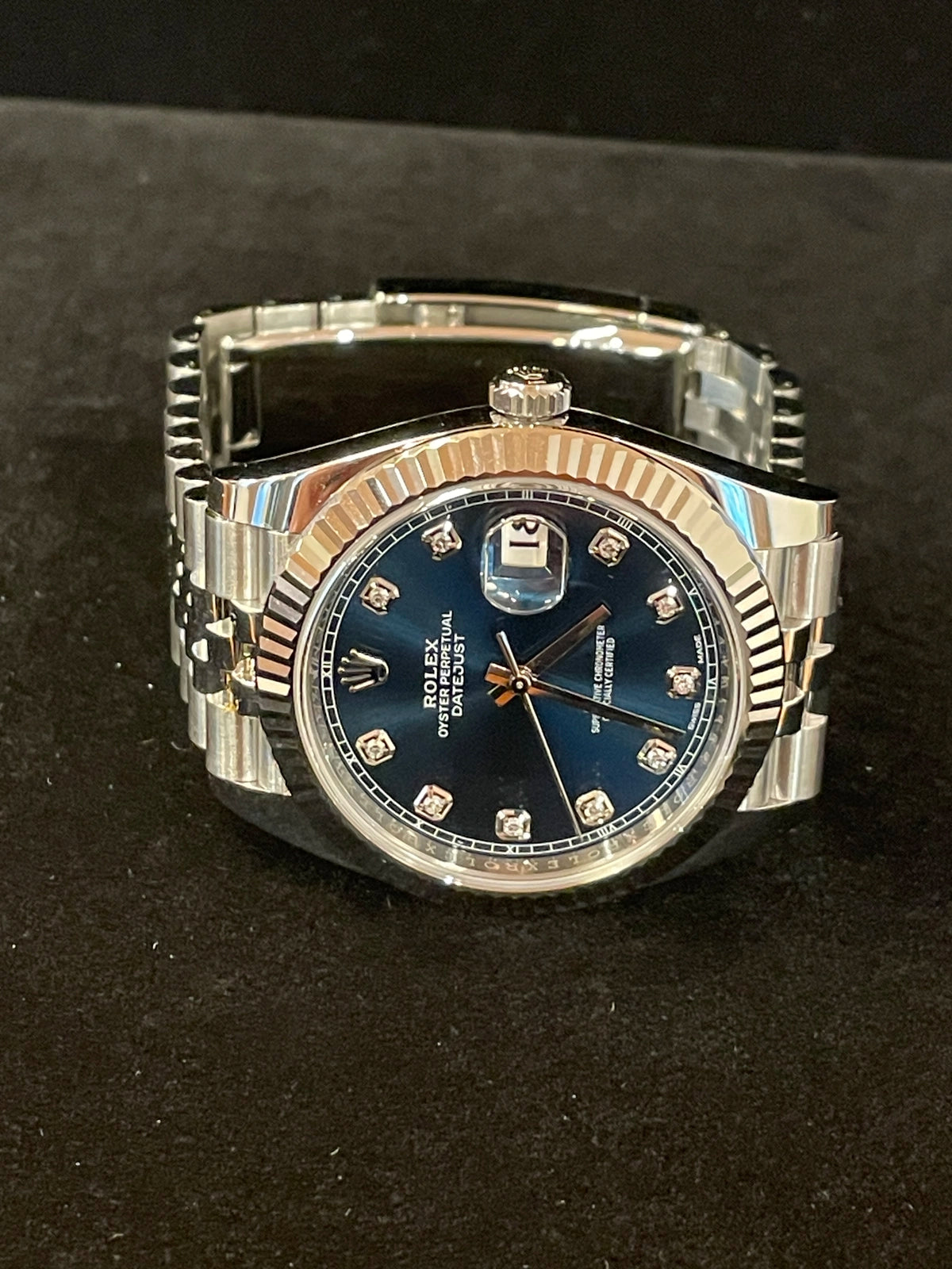 2018 Rolex Datejust 126334 Blue Diamond Dial SS Jubilee With Papers 41mm