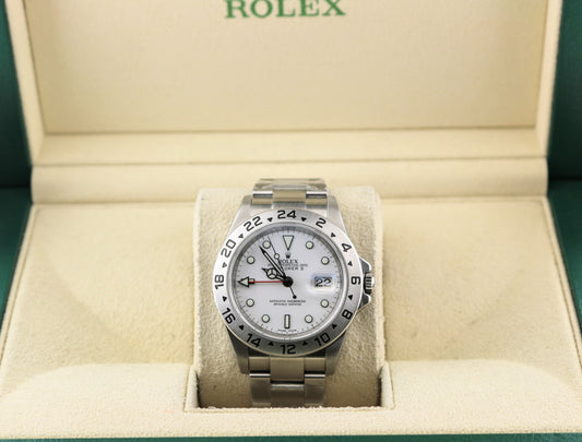 2011 Rolex Explorer II 16570 Engraved Rehault Scramble Polar SS 3186 Oyster 40mm