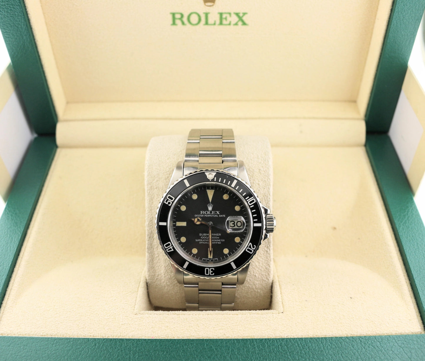 1982 Rolex Submariner 16800 Black Matte Patina Dial SS Oyster No Papers 40mm