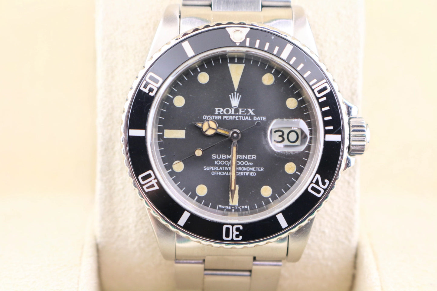 1982 Rolex Submariner 16800 Black Matte Patina Dial SS Oyster No Papers 40mm