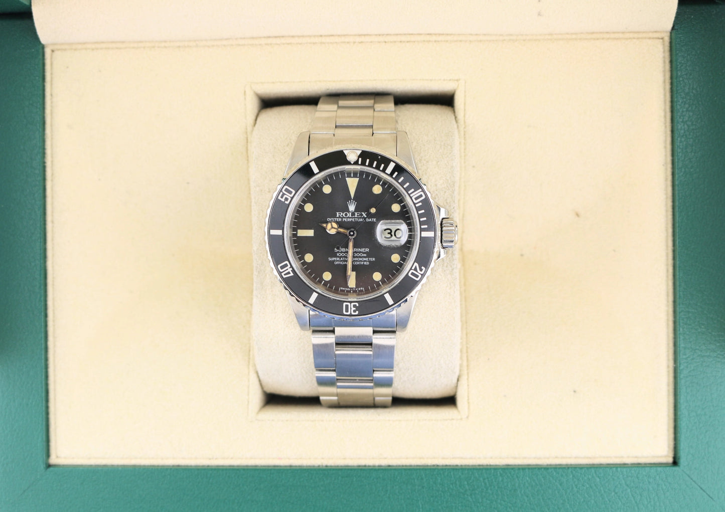 1982 Rolex Submariner 16800 Black Matte Patina Dial SS Oyster No Papers 40mm