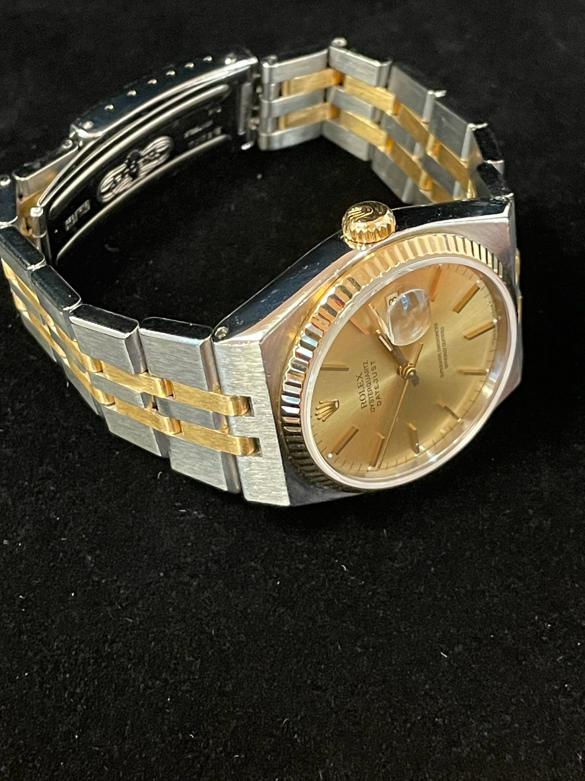 1991 Rolex Datejust Oysterquartz 17013 Champagne Dial TT 18kt No Papers 36mm