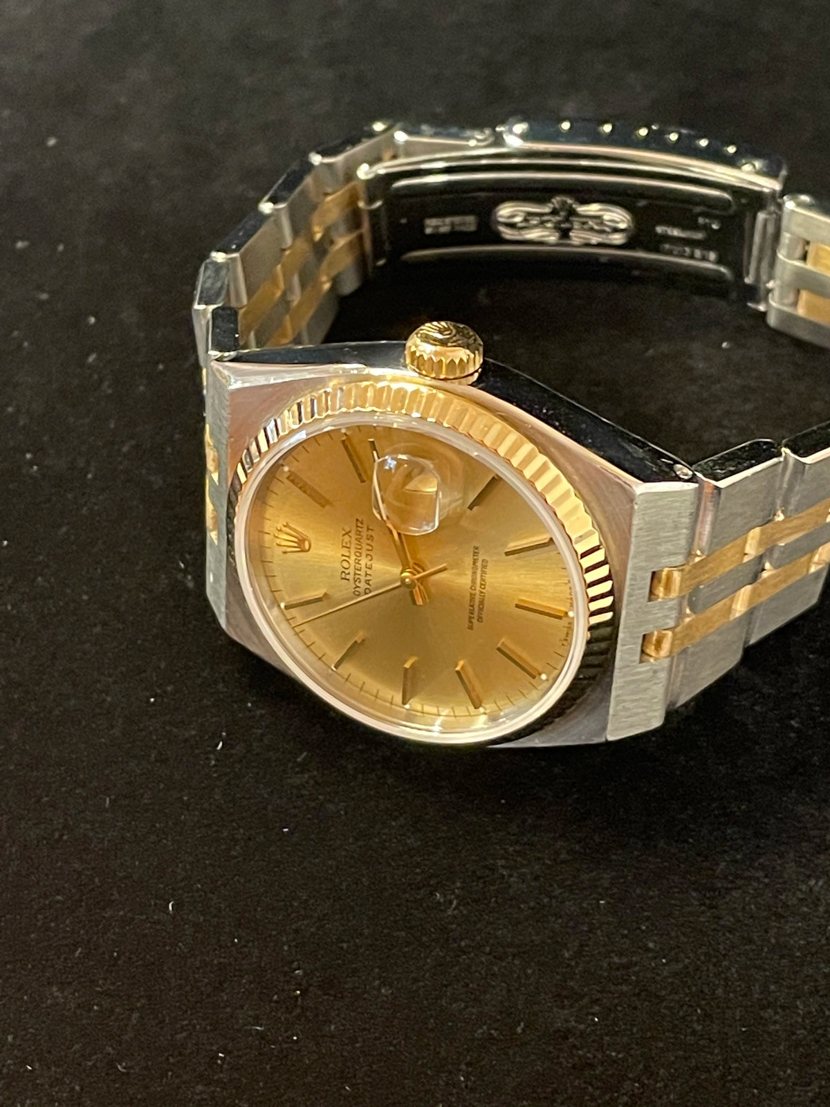 1991 Rolex Datejust Oysterquartz 17013 Champagne Dial TT 18kt No Papers 36mm