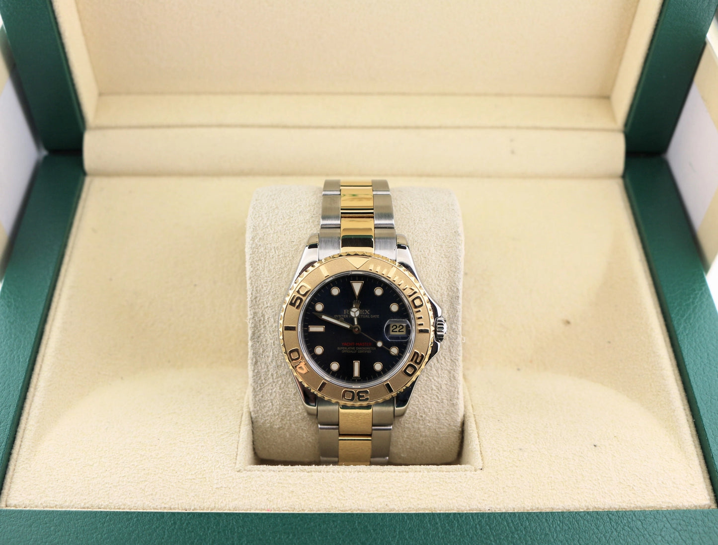 2000 Rolex Yacht-Master Midsize 168623 Blue Dial TT Oyster No Papers 35mm