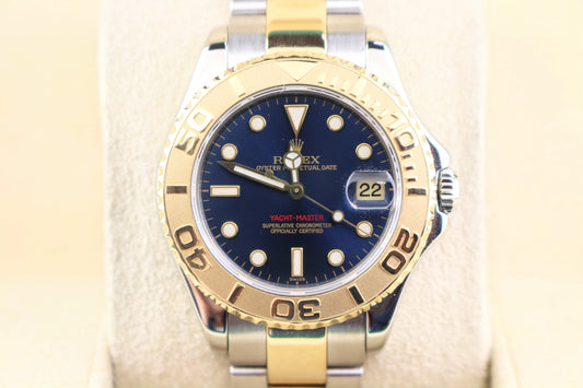 2000 Rolex Yacht-Master Midsize 168623 Blue Dial TT Oyster No Papers 35mm