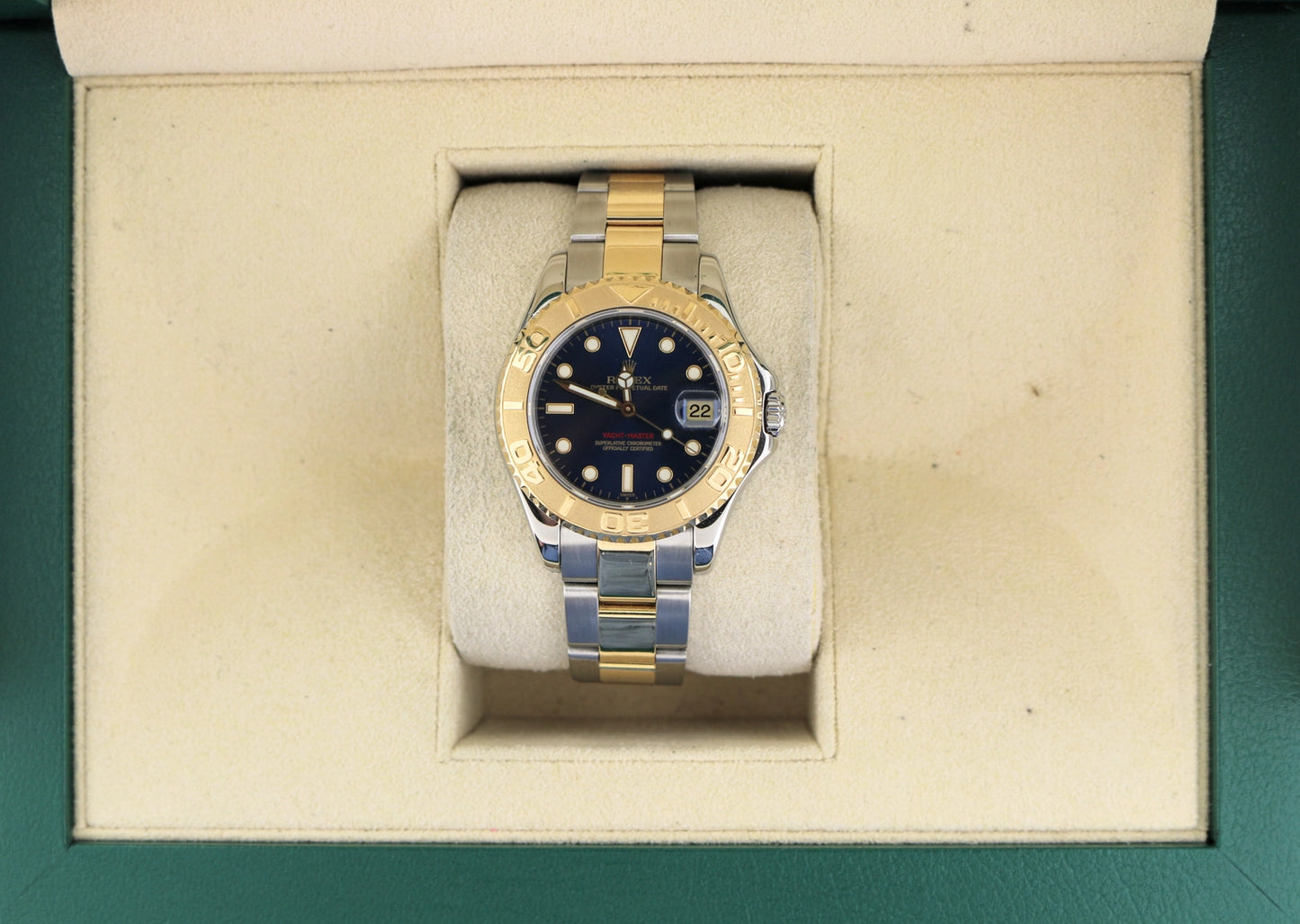 2000 Rolex Yacht-Master Midsize 168623 Blue Dial TT Oyster No Papers 35mm