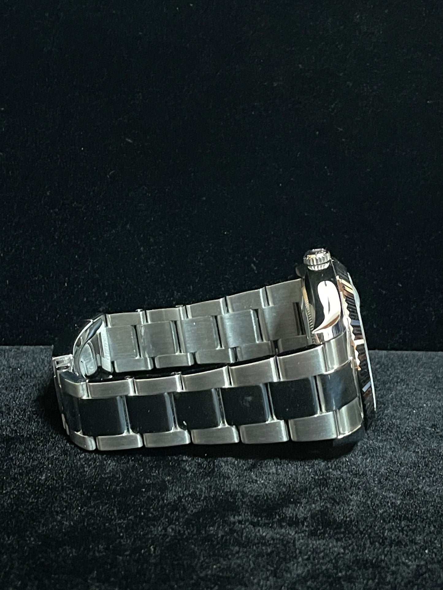 2010 Rolex Datejust 116334 Silver Diamond Dial 18kt Fluted Bezel SS Oyster 41mm