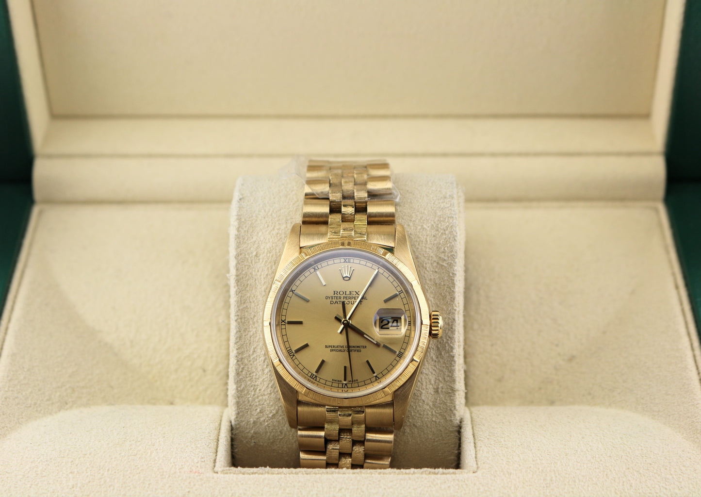 1994 Rolex Datejust 16248 Bark Champagne Dial 18k Jubilee No Papers 36mm