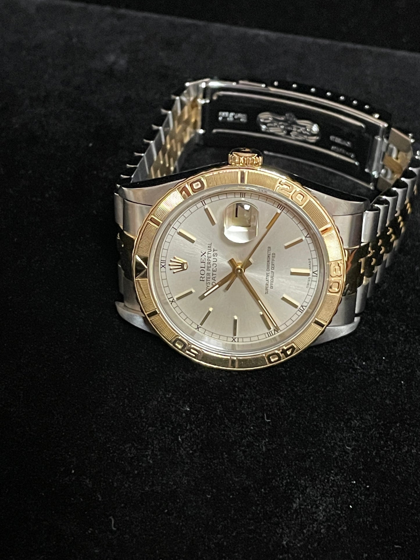 1999 Rolex Datejust 16263 Turnograph Silver Dial TT 18k Jubilee With Papers 36mm