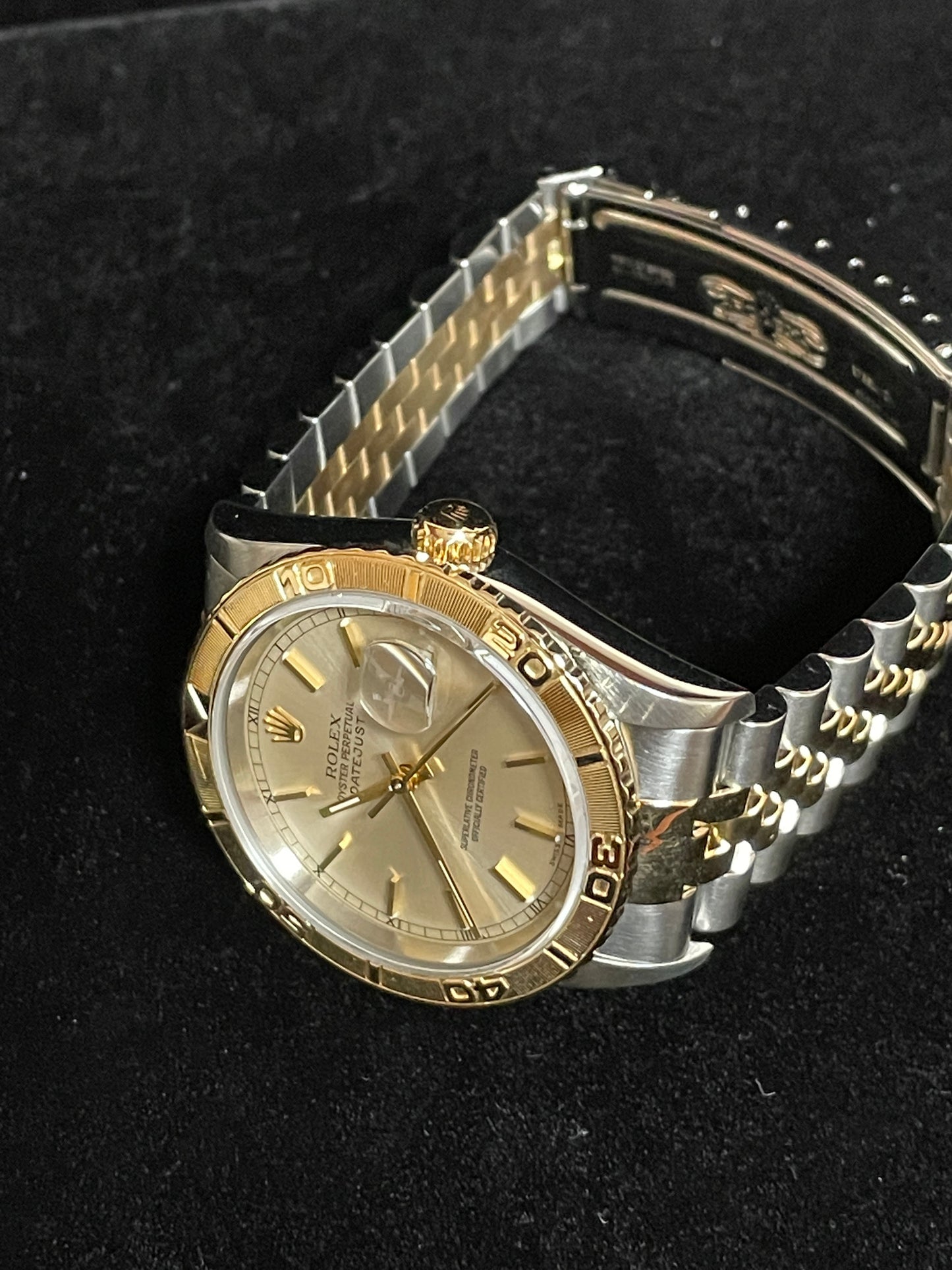 1999 Rolex Datejust 16263 Turnograph Silver Dial TT 18k Jubilee With Papers 36mm