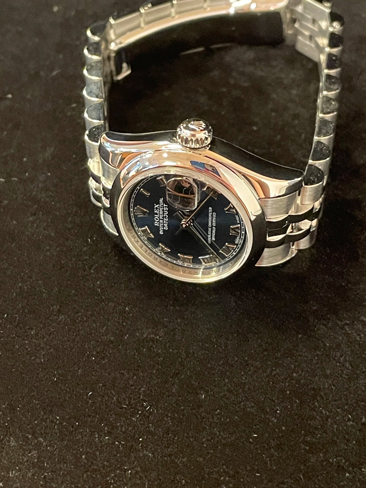 2007 Rolex Ladies Datejust 179160 Blue Roman Dial SS Jubilee No Papers 26mm