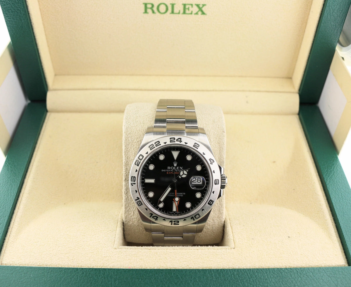 2015 Rolex Explorer II 216570 Black Dial SS Oyster No Papers 42mm