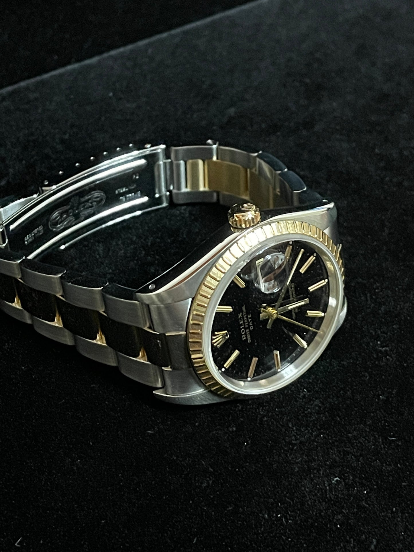 1990 Rolex Date 15223 Black Dial TT 18kt Oyster No Papers 34mm