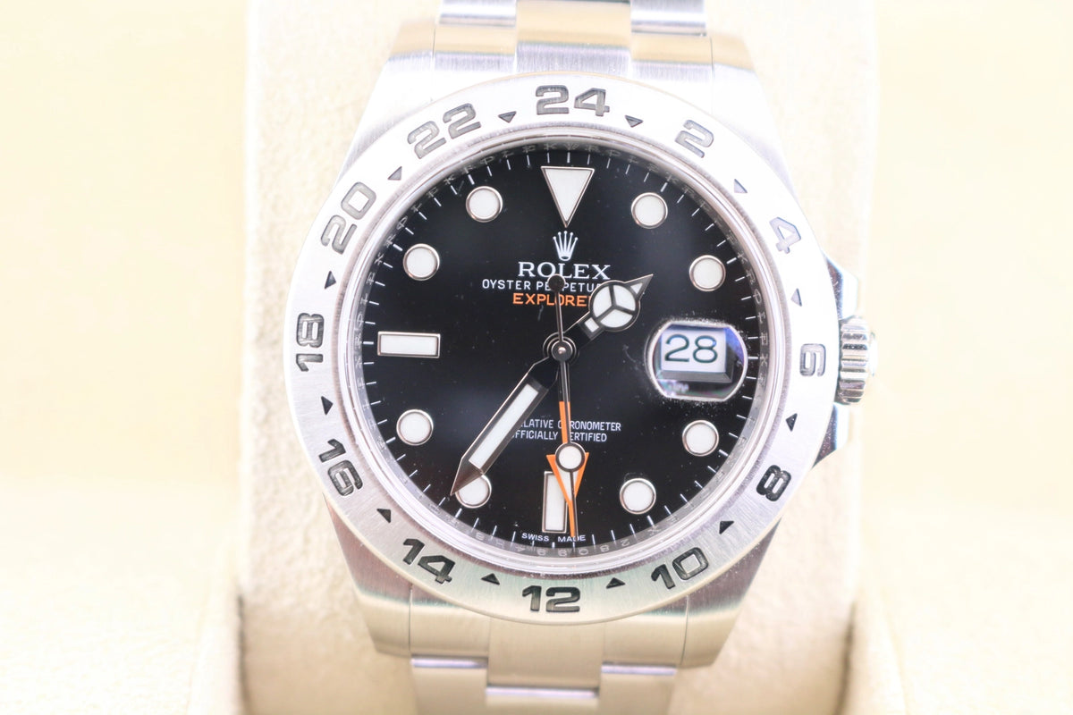2015 Rolex Explorer II 216570 Black Dial SS Oyster No Papers 42mm