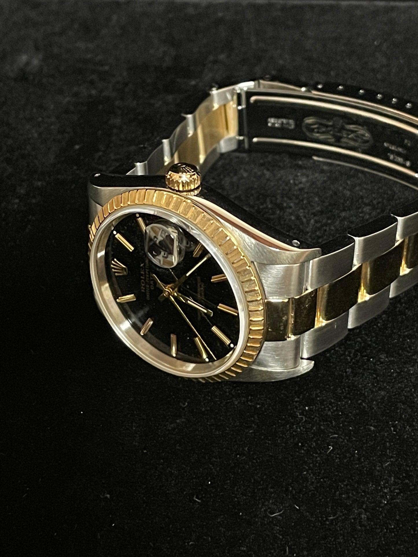 1990 Rolex Date 15223 Black Dial TT 18kt Oyster No Papers 34mm