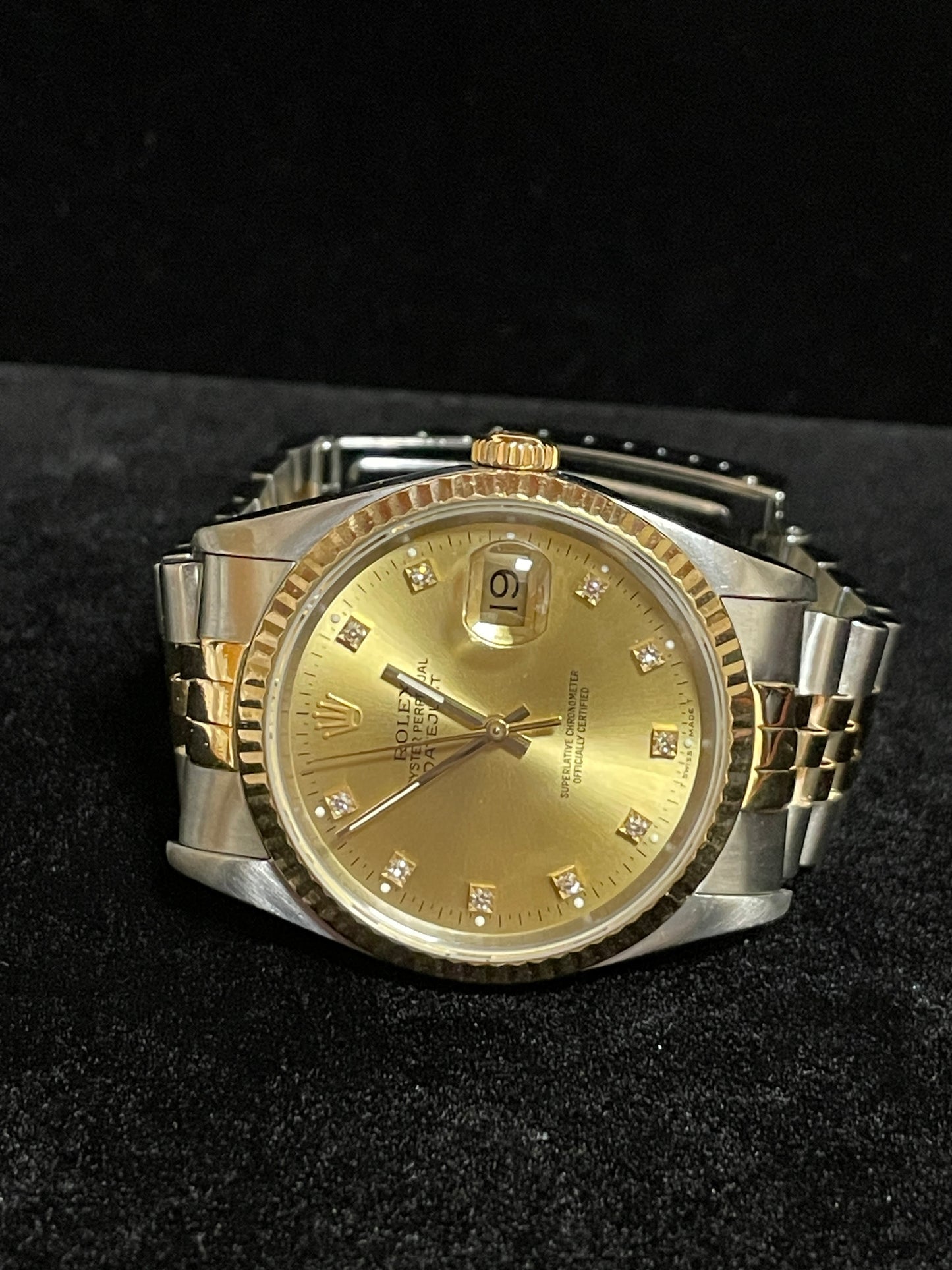 1991 Rolex Datejust 16233 Champagne Diamond Dial TT 18kt Jubilee No Papers 36mm