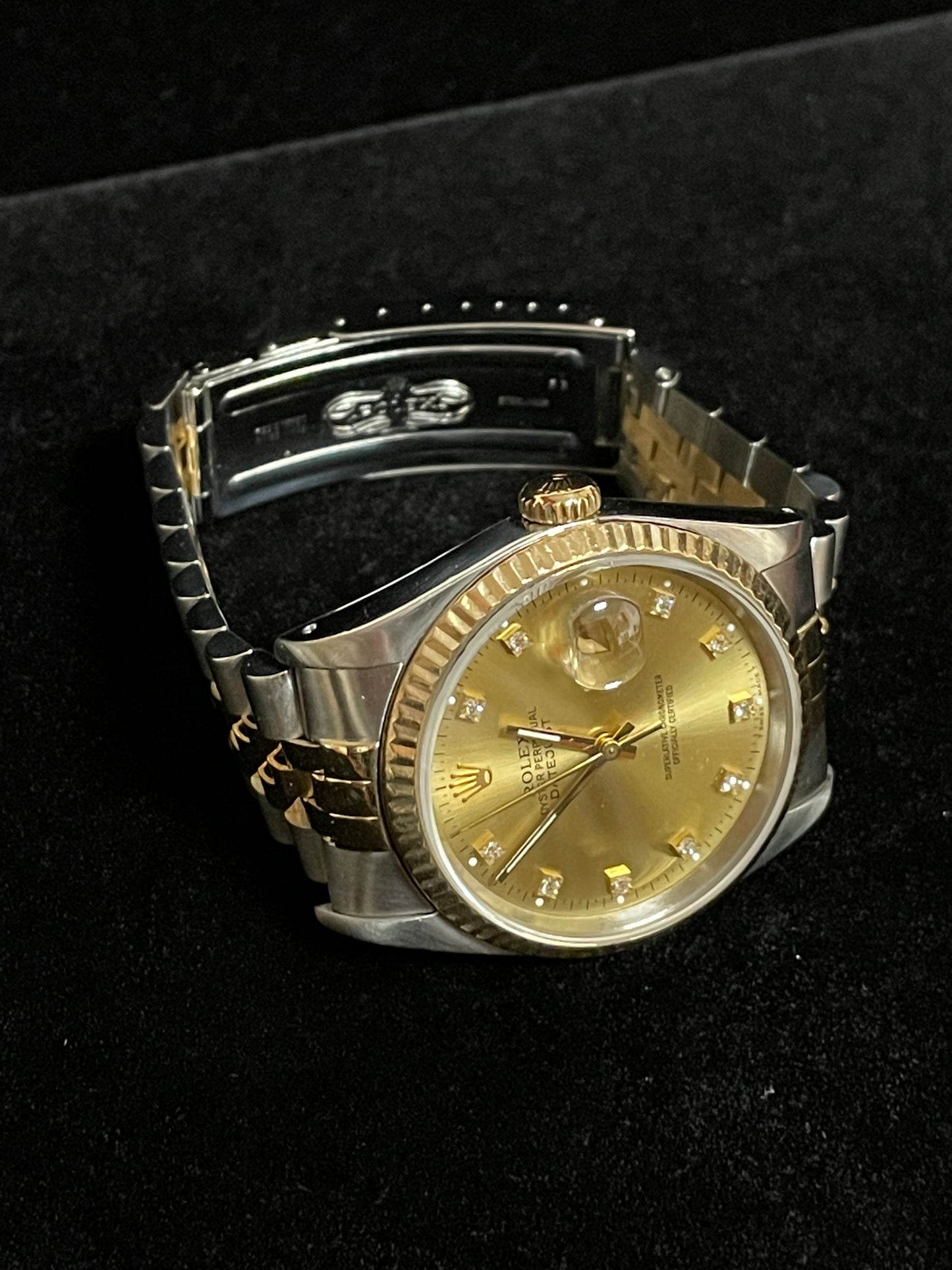 1991 Rolex Datejust 16233 Champagne Diamond Dial TT 18kt Jubilee No Papers 36mm