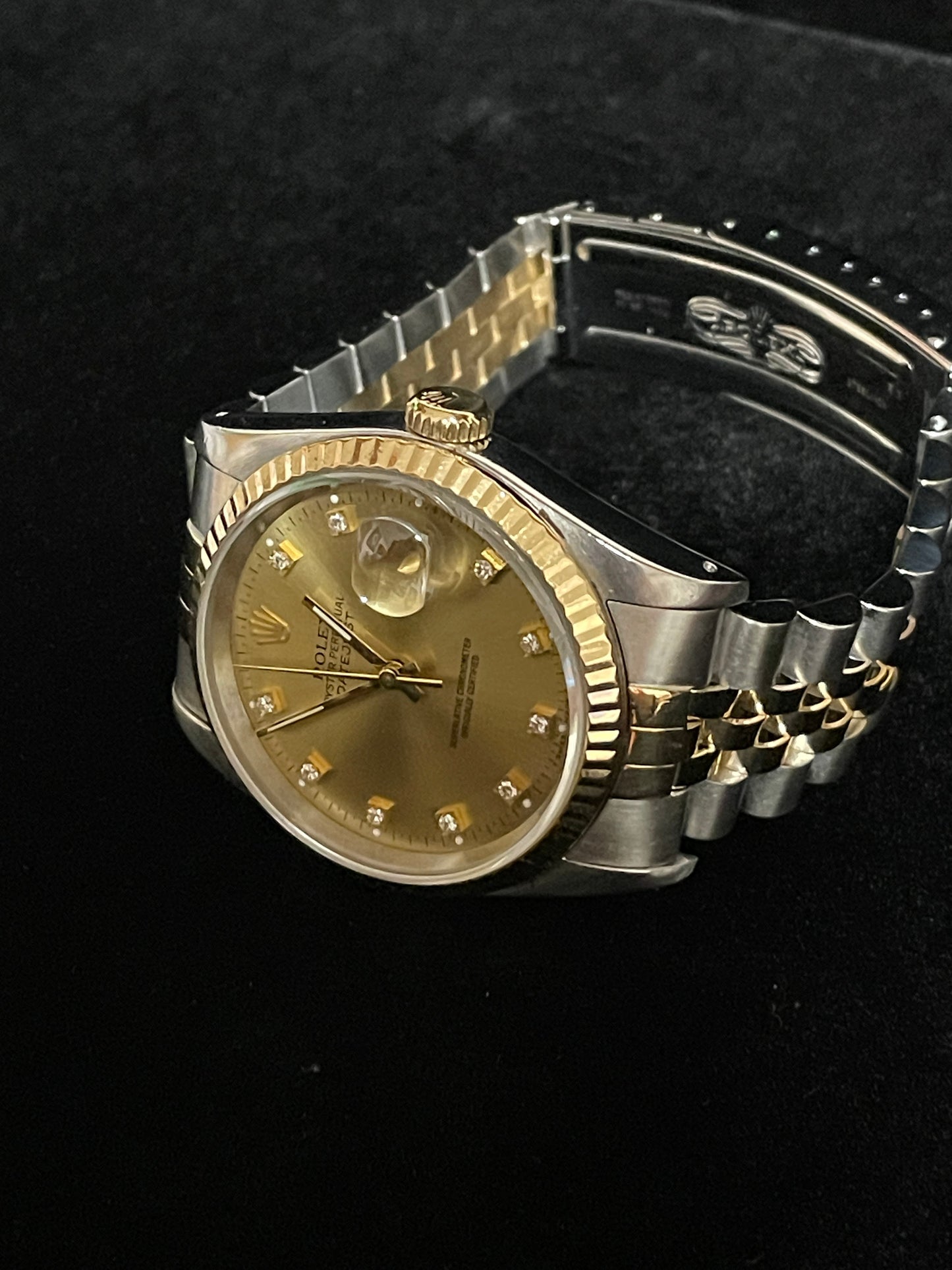 1991 Rolex Datejust 16233 Champagne Diamond Dial TT 18kt Jubilee No Papers 36mm