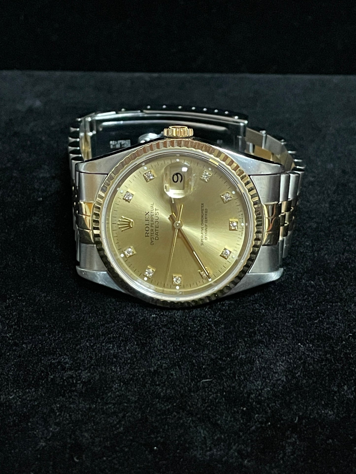 1993 Rolex Datejust 16233 Champagne Diamond Dial TT 18kt Jubilee No Papers 36mm