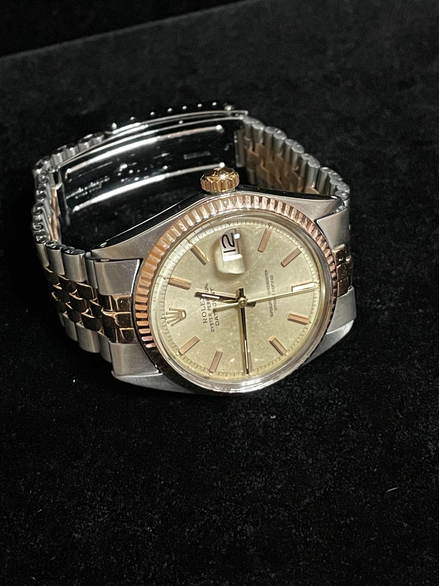 1971 Rolex Datejust 1601 Silver Dial Two-Tone Folded Jubilee Rose Gold 36mm