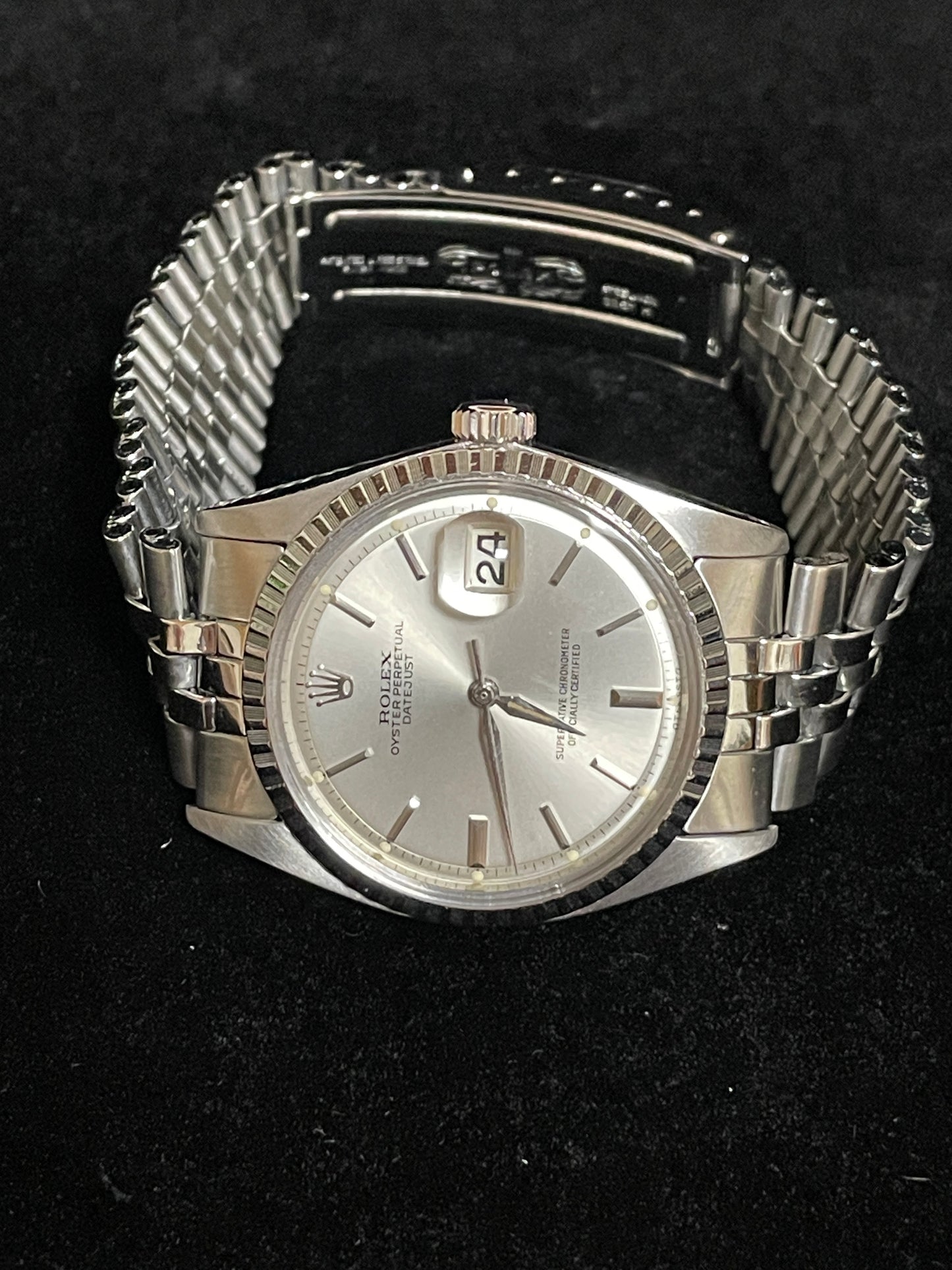 1965 Rolex Datejust 1603 Rare Sigma Silver Dial SS Folded Jubilee No Papers 36mm