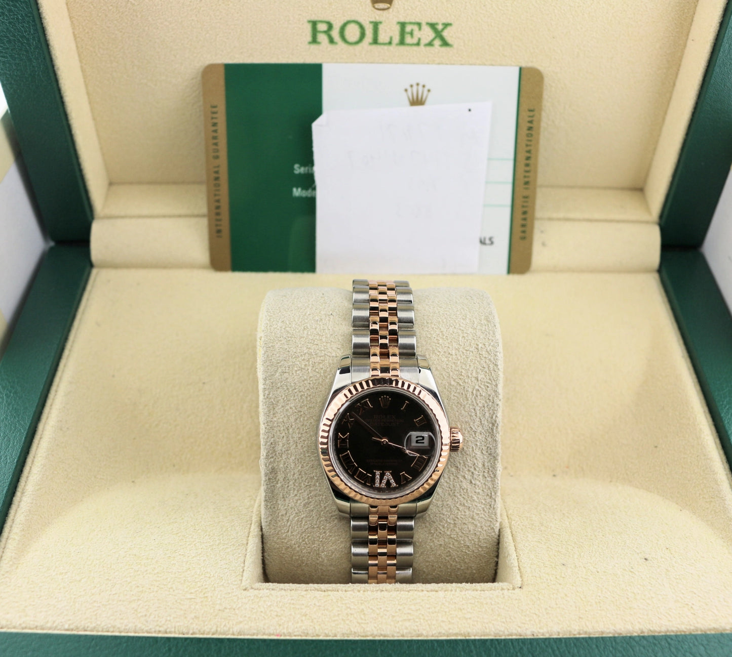 2018 Rolex Datejust 179171 Chocolate Diamond VI Dial TT Jubilee With Papers 26mm