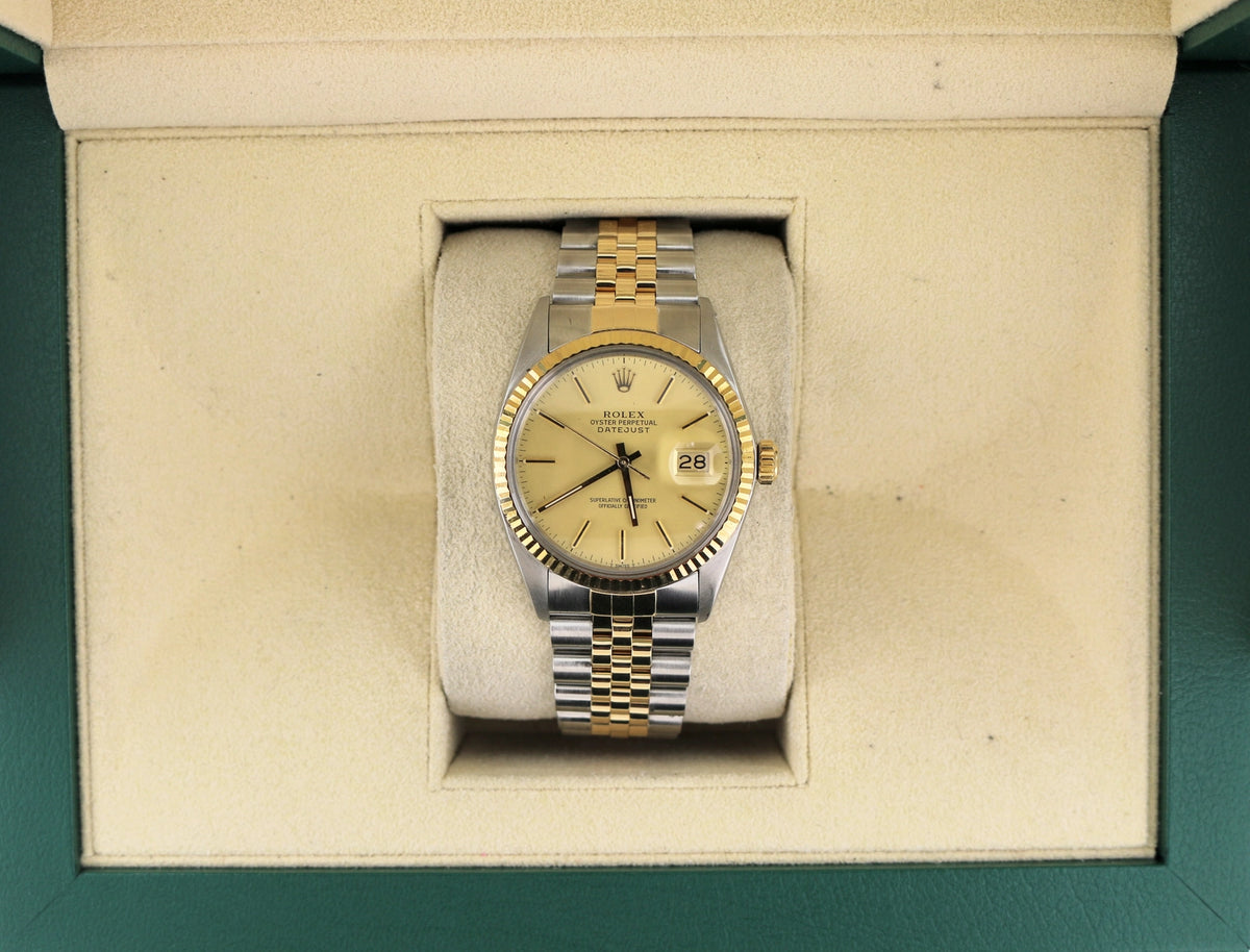 1987 Rolex Datejust 16013 Champagne Dial TT Jubilee No Papers 36mm