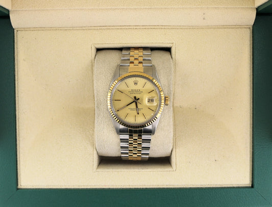 1987 Rolex Datejust 16013 Champagne Dial TT Jubilee No Papers 36mm