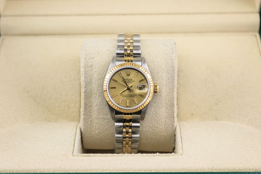 1995 Rolex Ladies Datejust 69173 Champagne Dial TT Jubilee No Papers 26mm