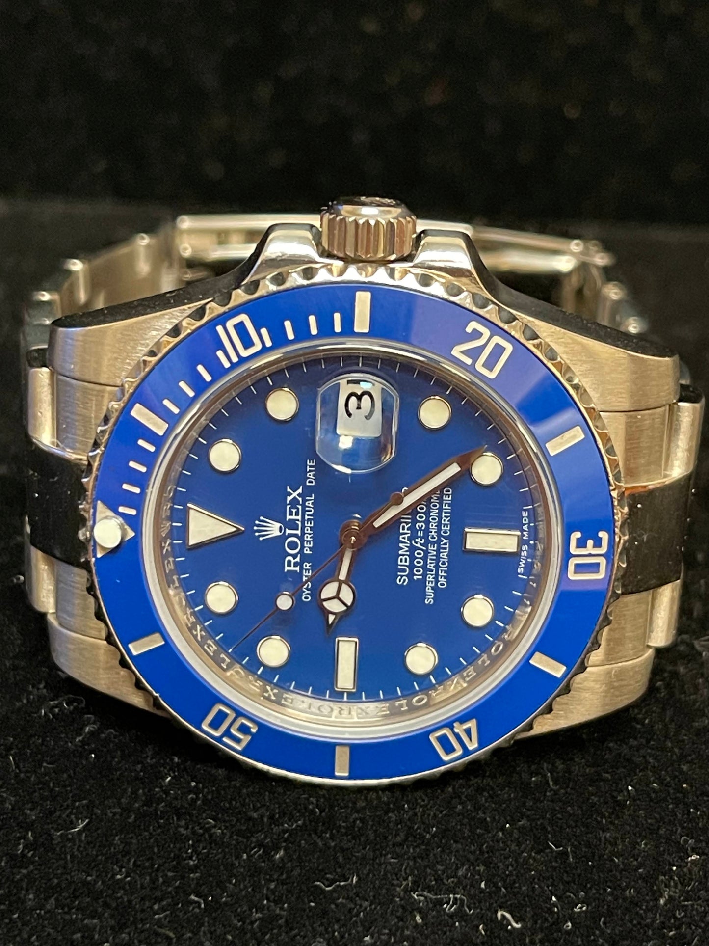 2009 Rolex Submariner 116619 Smurf 18kt WG Oyster No Papers 40mm