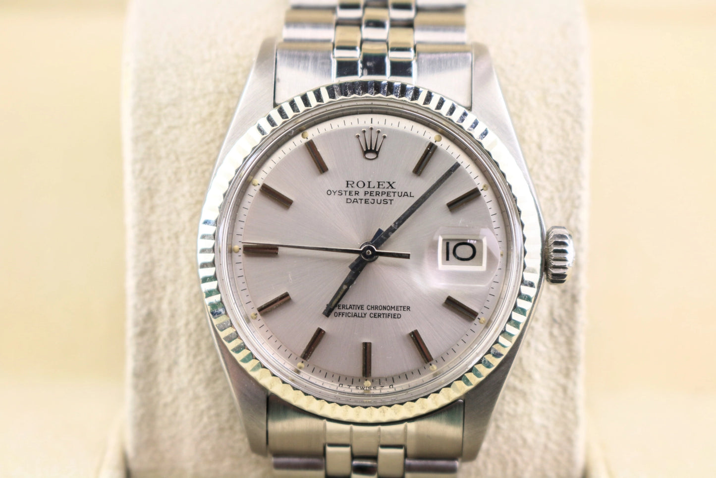 1973 Role Datejust 1601 Silver Sigma Dial SS Folded Jubilee No Papers 36mm