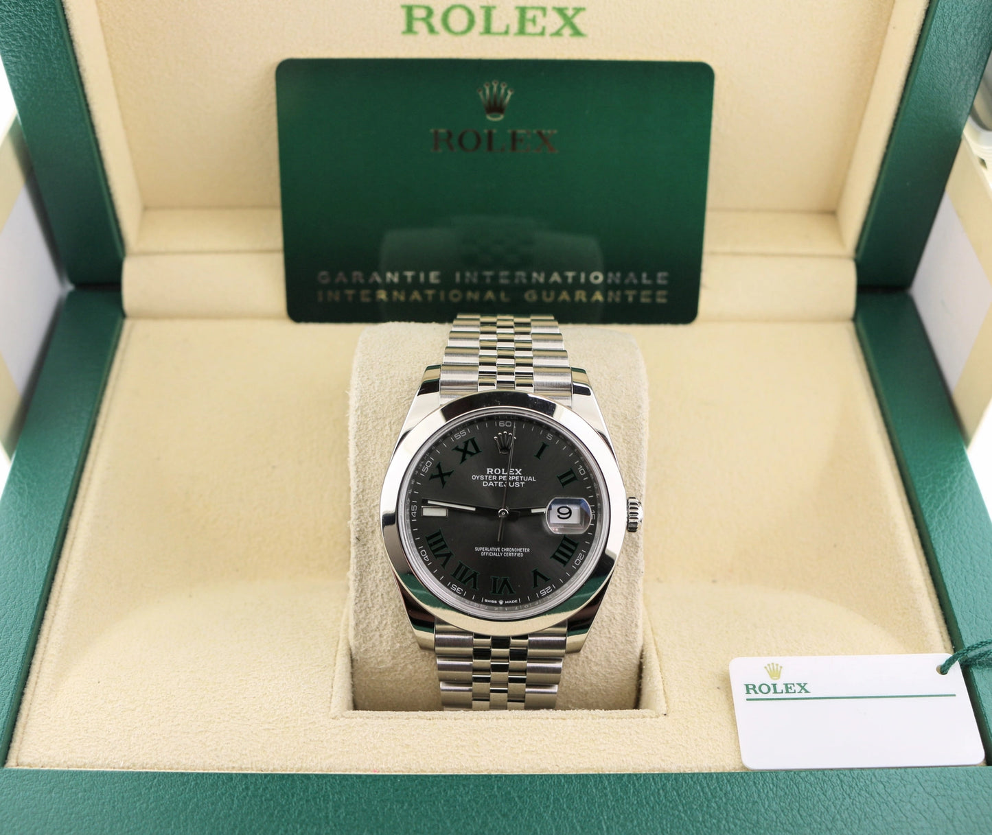 2023 Rolex Datejust 126300 Wimbledon Roman Dial SS Jubilee With Papers 41mm