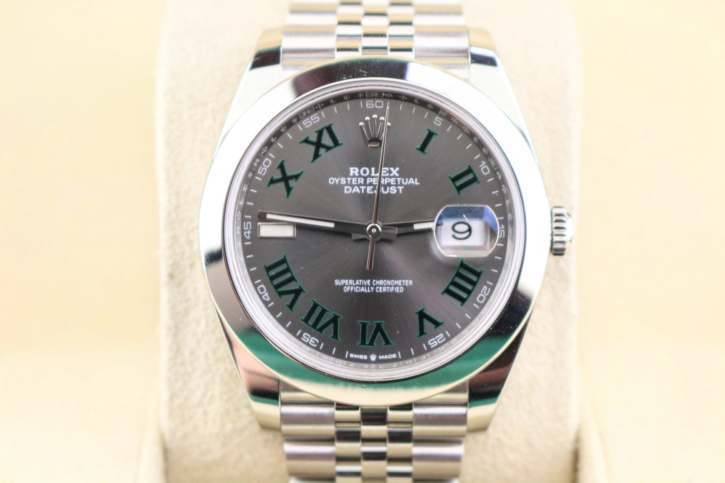 2023 Rolex Datejust 126300 Wimbledon Roman Dial SS Jubilee With Papers 41mm