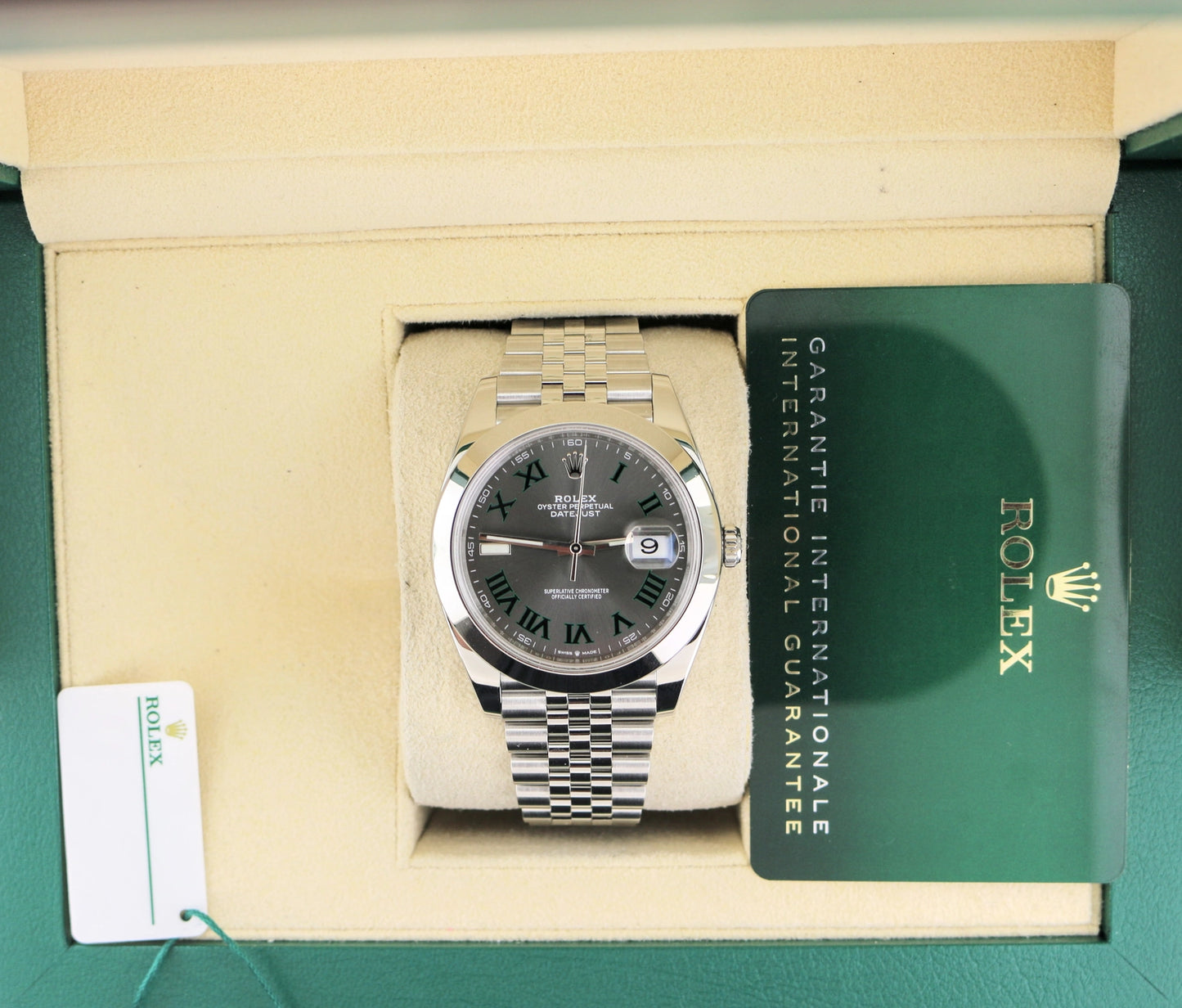 2023 Rolex Datejust 126300 Wimbledon Roman Dial SS Jubilee With Papers 41mm
