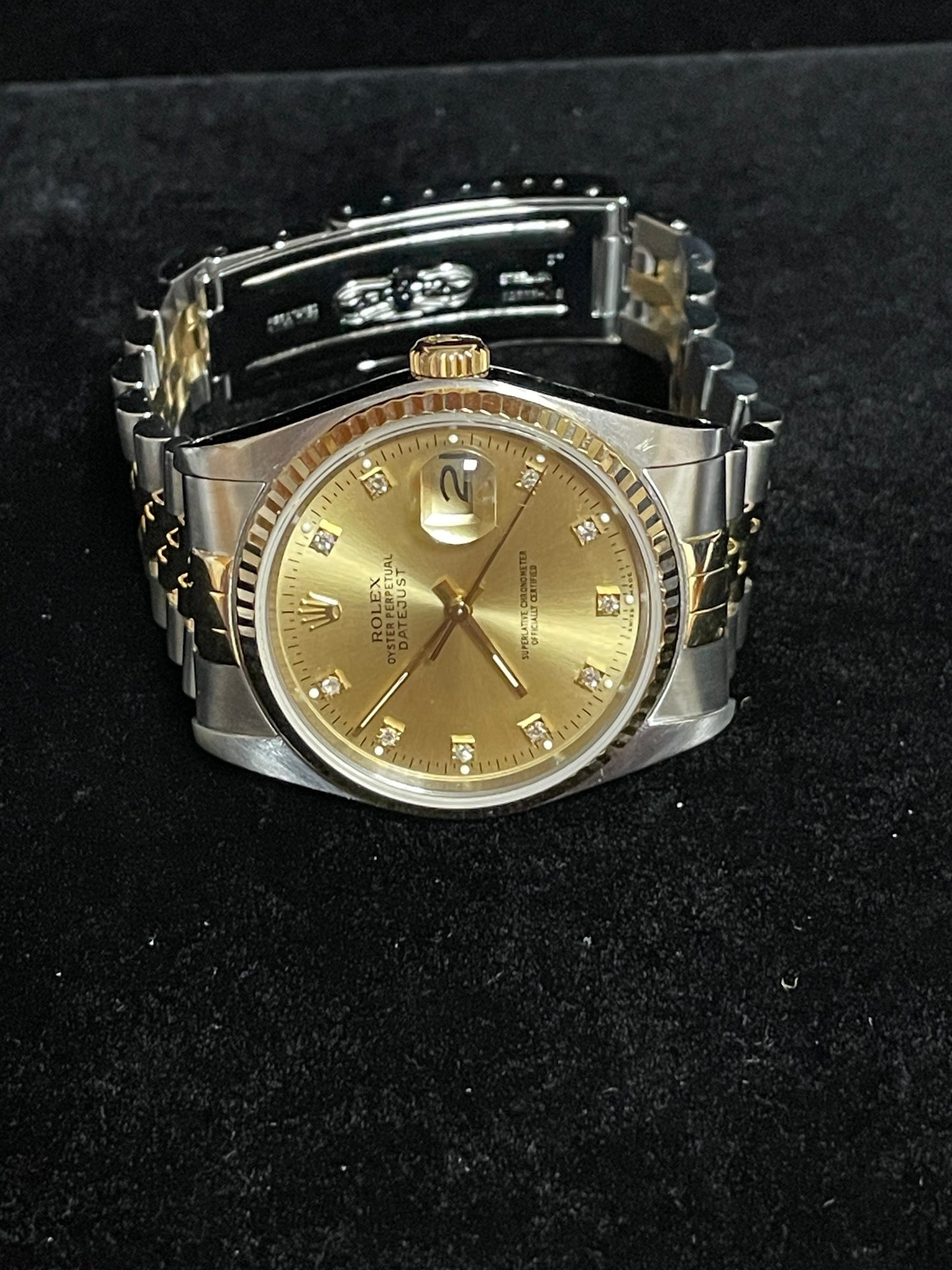 1989 Rolex Datejust 16233 Champagne Diamond Dial TT 18kt Jubilee No Papers 36mm